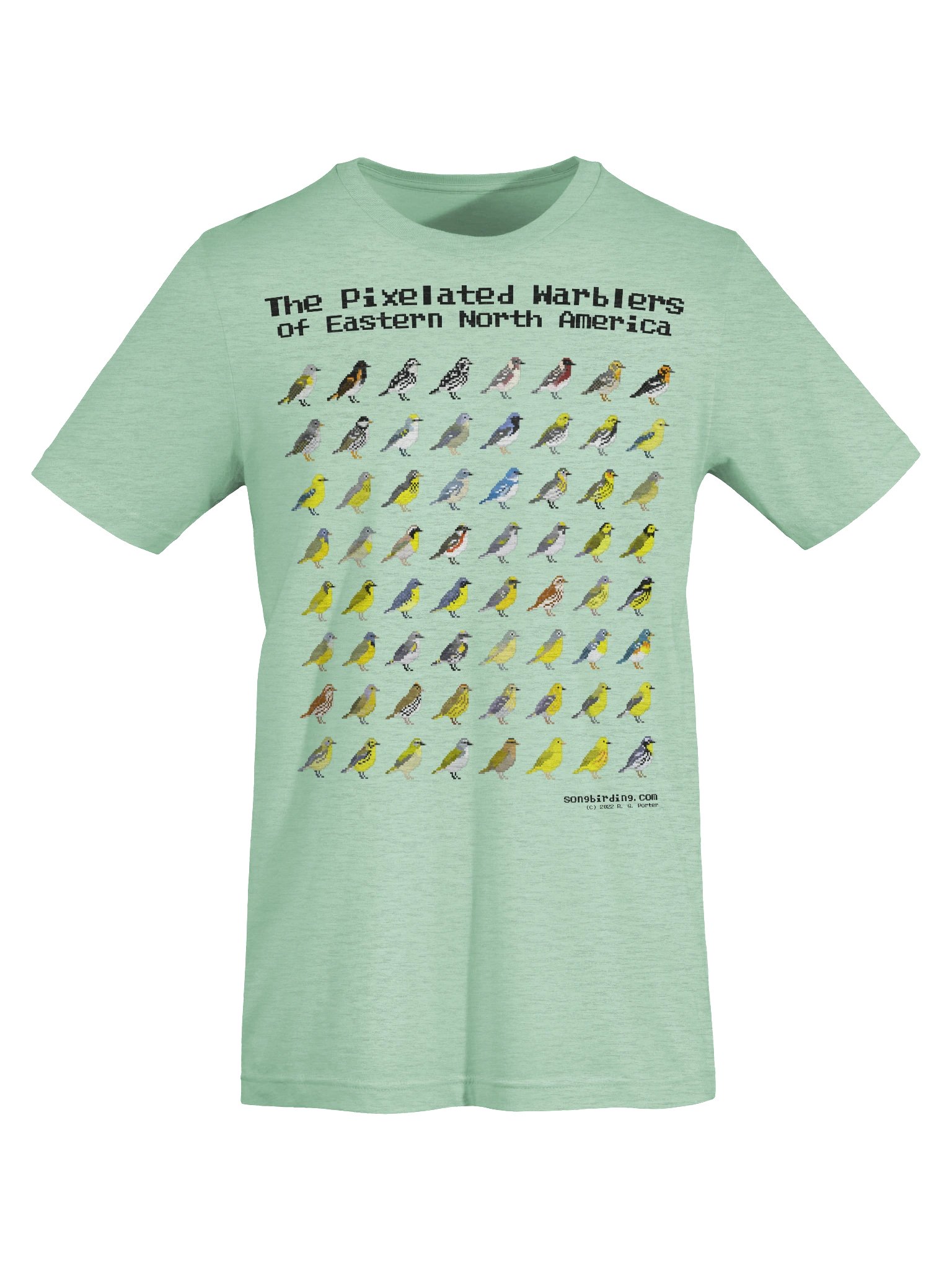 The Pixelated Warblers of Eastern North America Supersoft Tee (black text) product image (7)