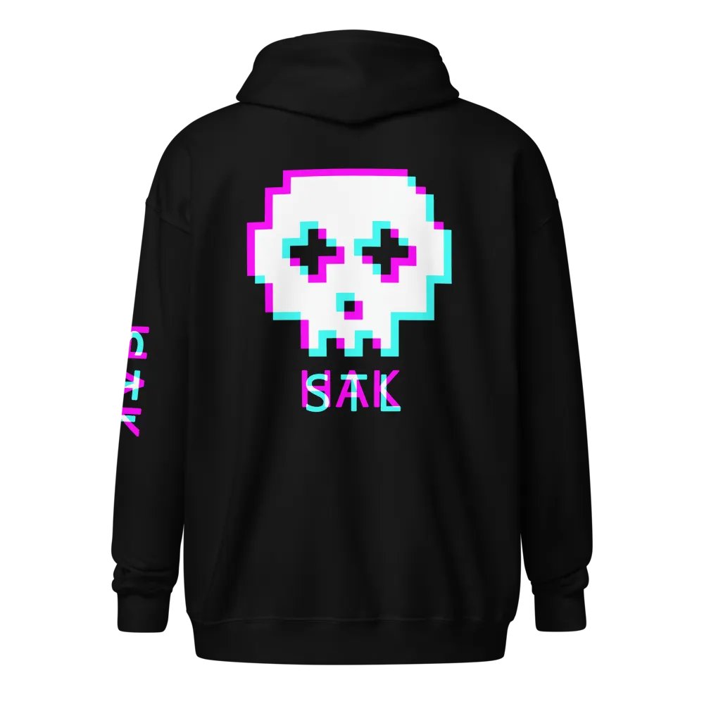 HakSTL Retro Skull Full-Zip Hoodie (Gildan) product image (2)