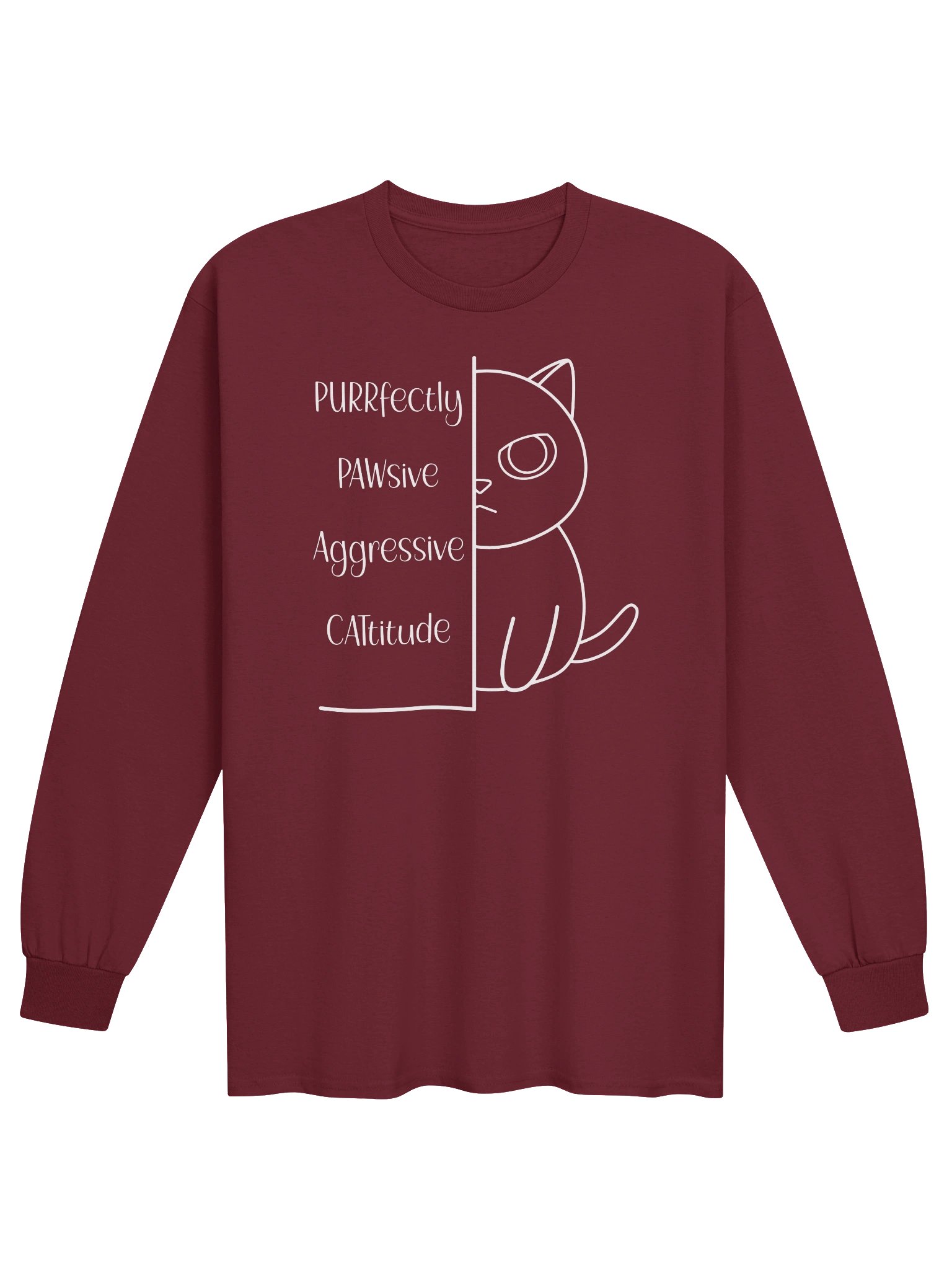 Passive Aggressive Cattitude - Unisex Adult Long Sleeve T-shirt product image (1)
