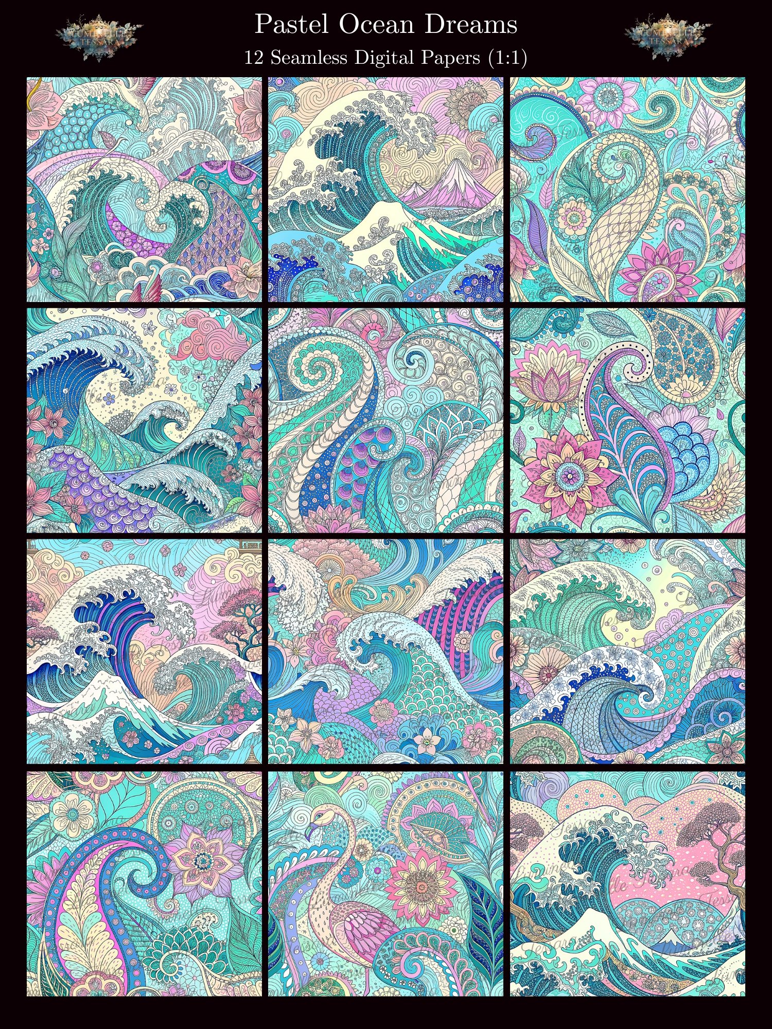 Pastel Ocean Dreams Digital Paper Bundle product image (1)