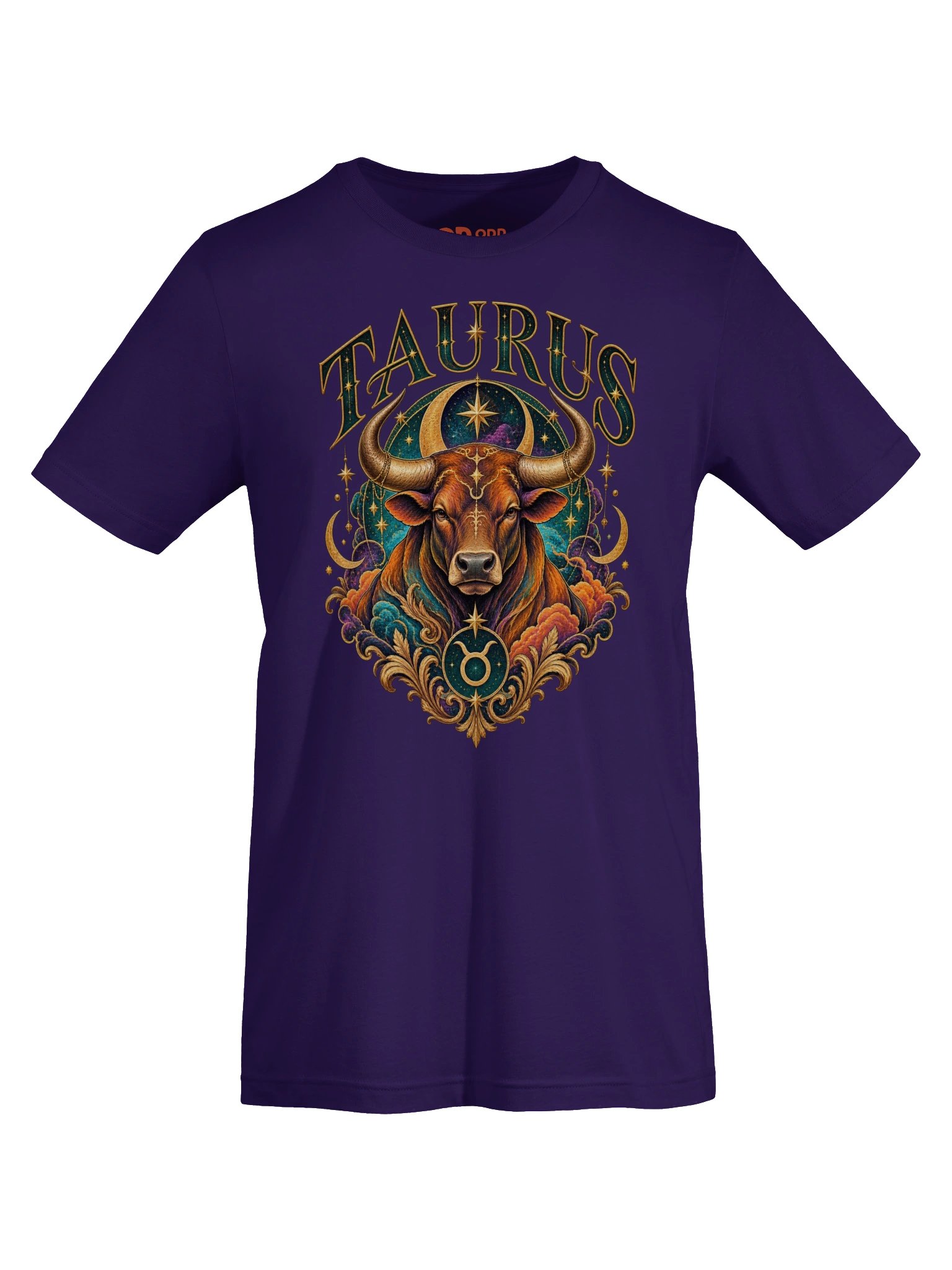 Taurus Zodiac T-Shirt With Ornate Celestial Bull Art product image (7)