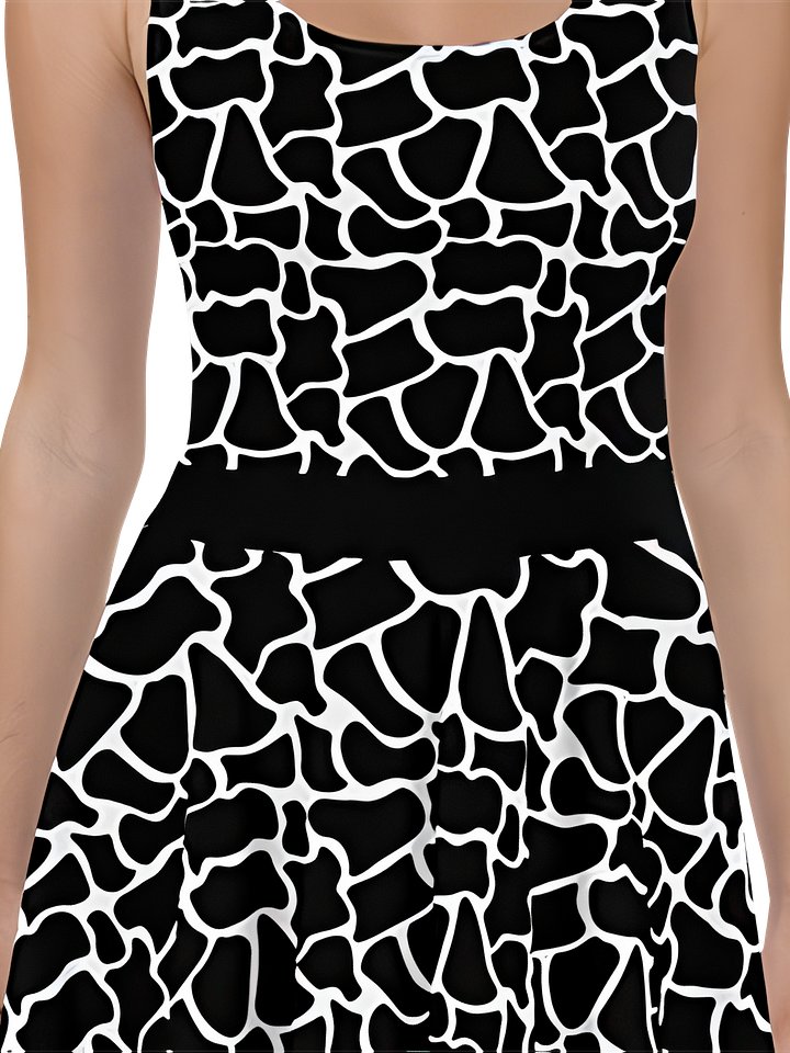 Giraffe Pattern Dress | Black & White product image (2)