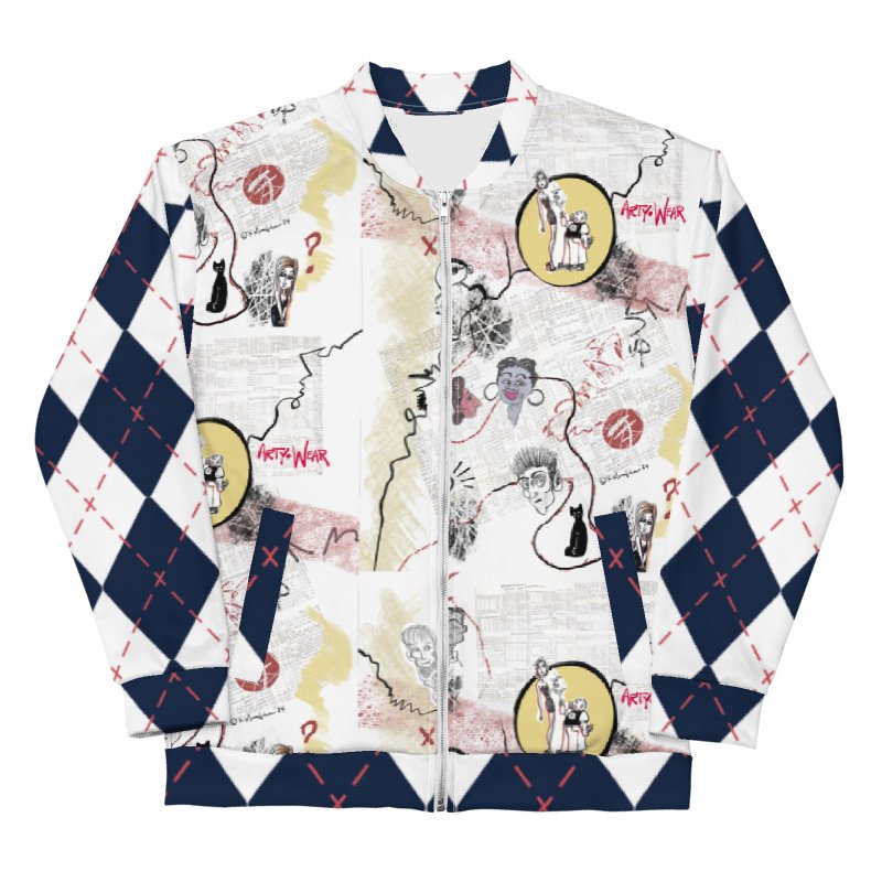 ArtToon 'Argyle' Unisex Bomber Zip Jacket product image (4)