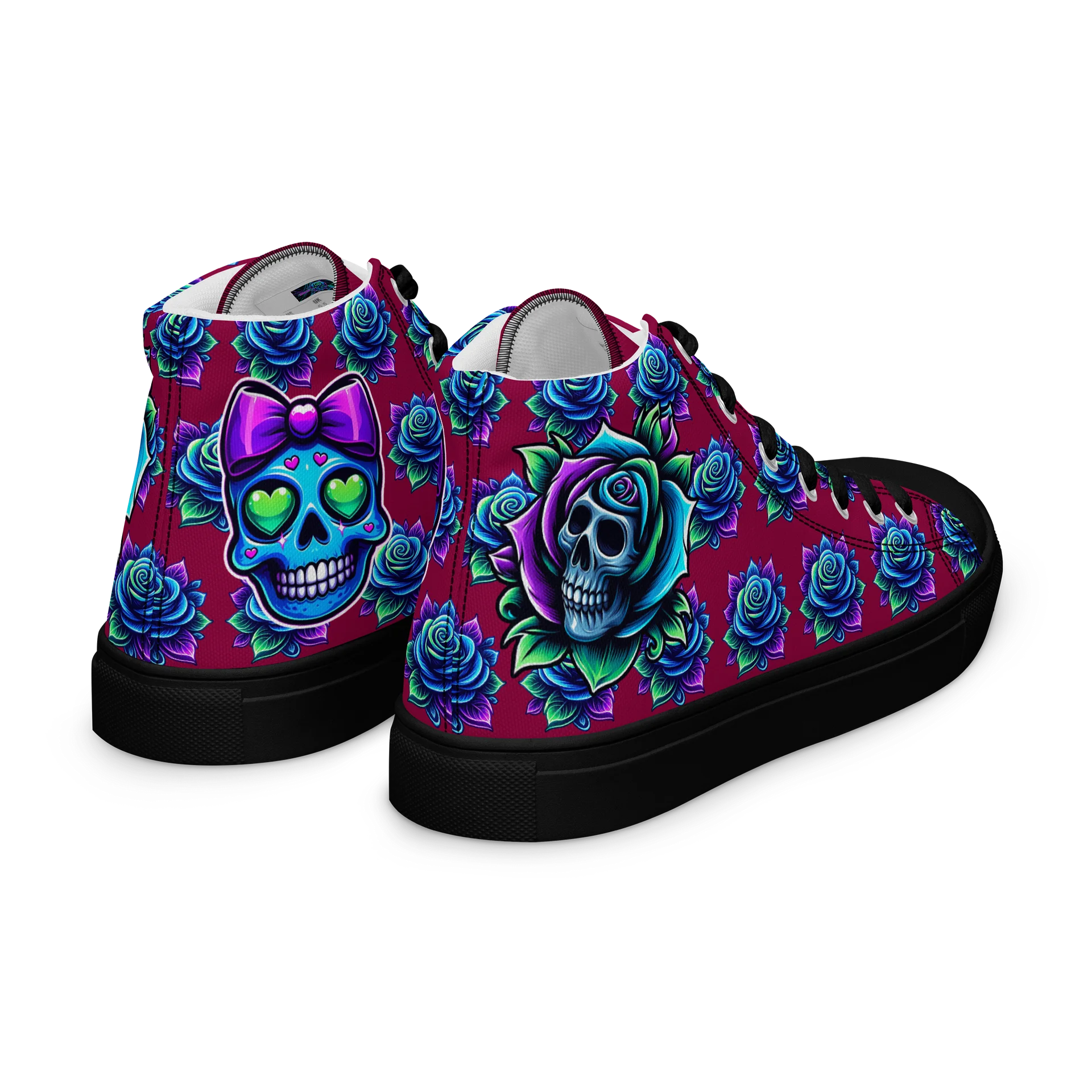 Rose Skull Women's High-Top Shoes product image (7)