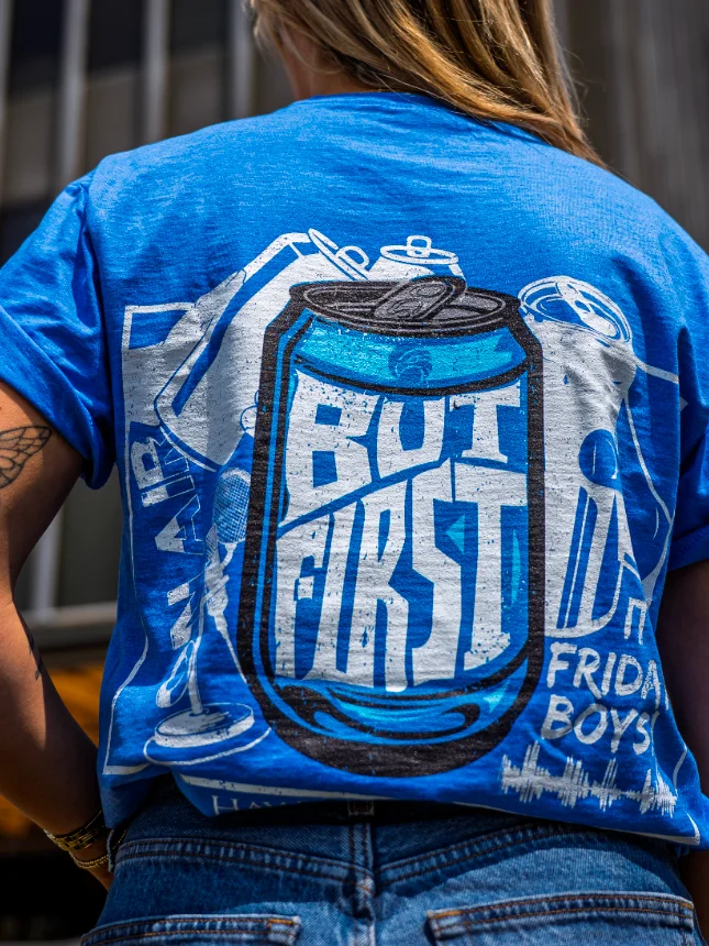 But First Unisex T-Shirt - Heather Blue product image (10)