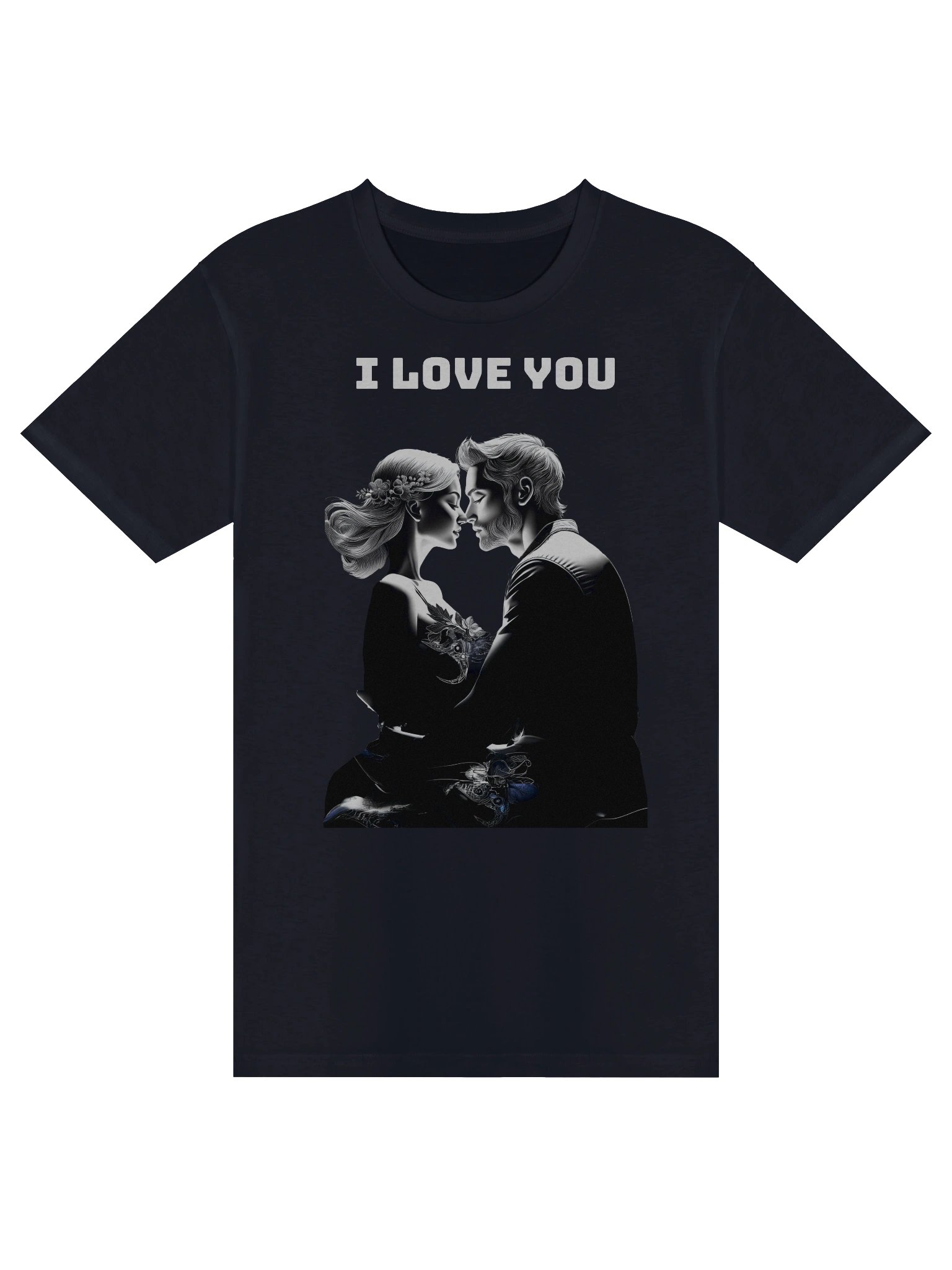 Black I Love You T-Shirt unisex product image (3)