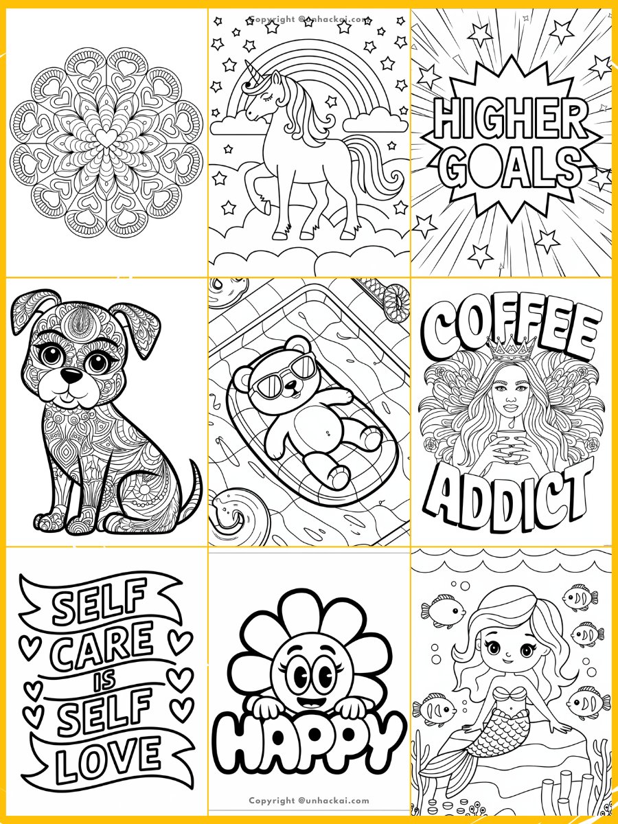 120+ Ideogram AI Coloring Book Prompts and Sub-Niches product image (2)