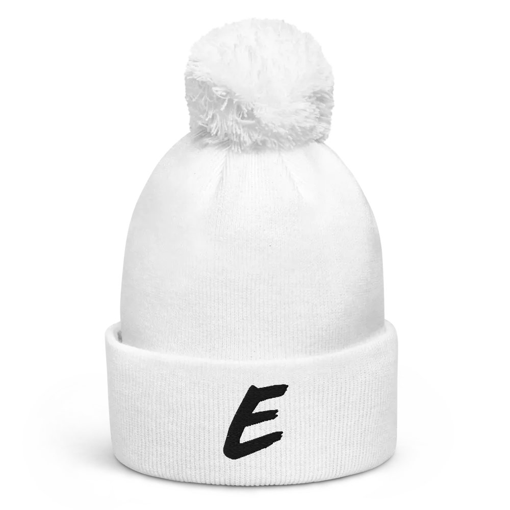 E Bobble Beanie White product image (1)