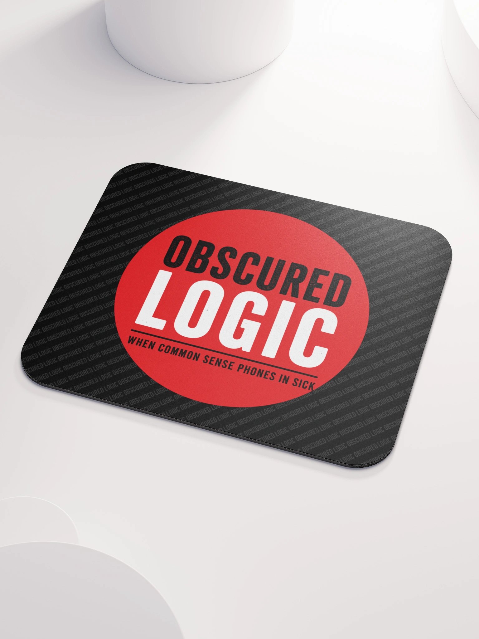 Obscured Logic Red Circle Mouse Pad product image (3)