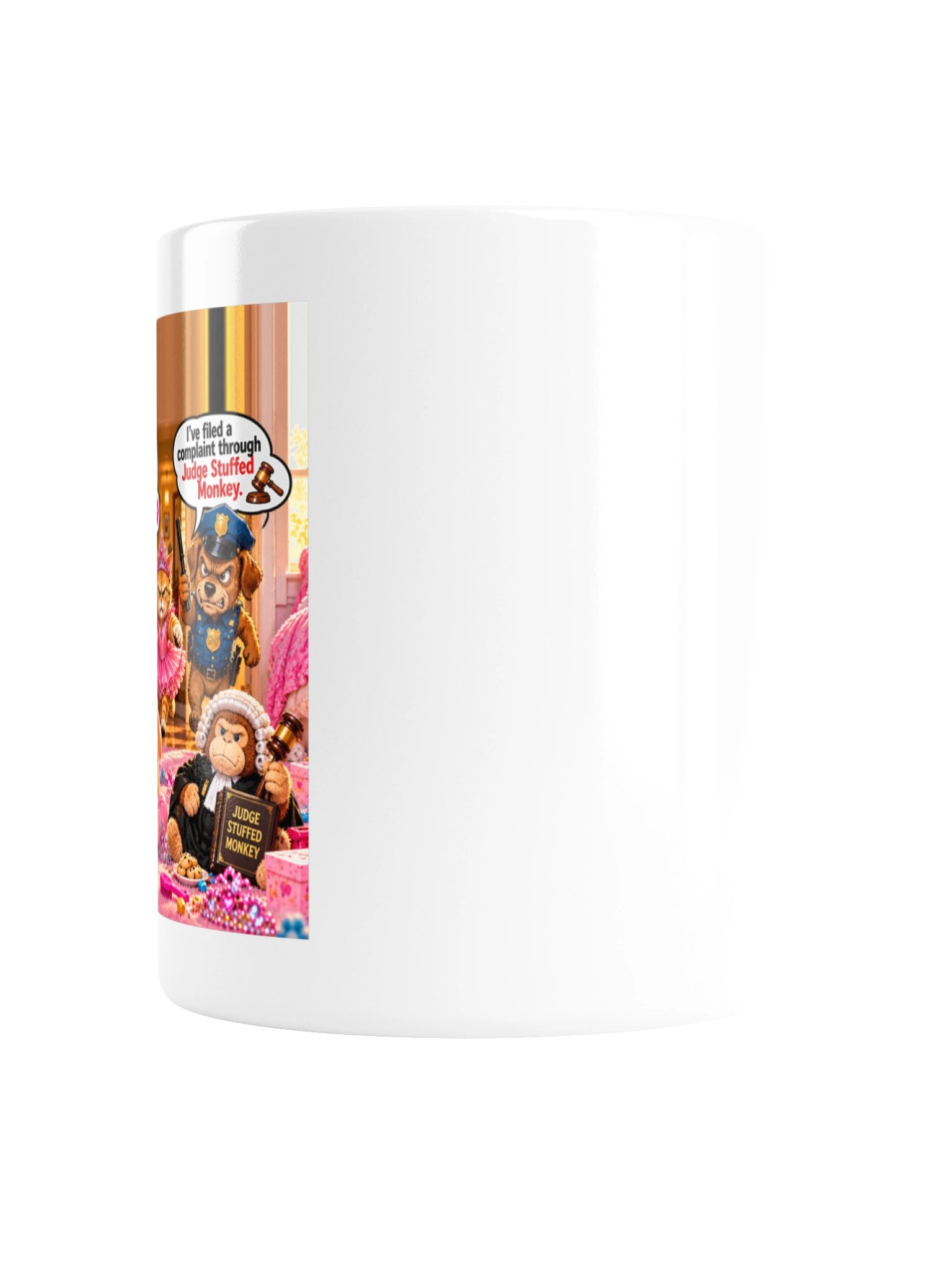 1 Earth Prints Princess Cat Cop Dog White Glossy Mug product image (2)