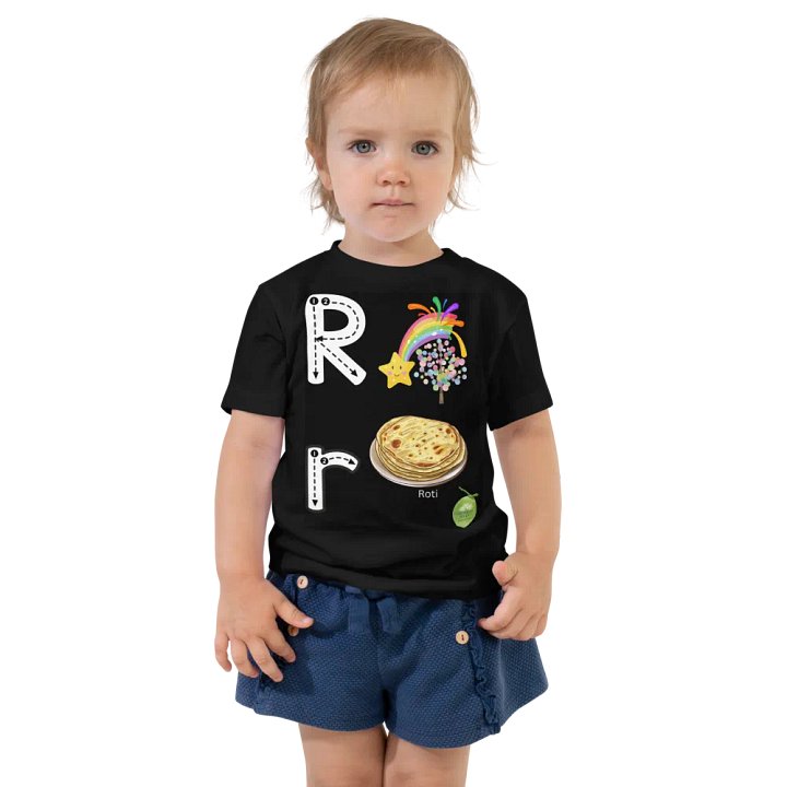 Toddler's Black Tee👚 Alphabet Write Rr 📝 A-Z product image (1)