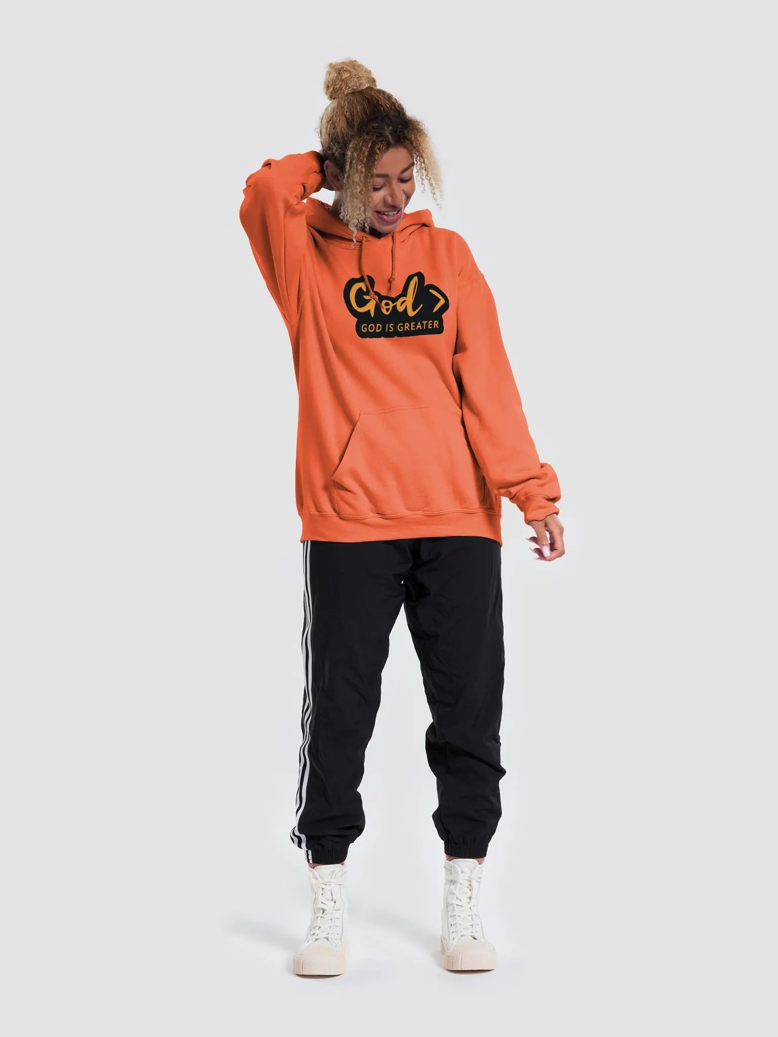 God > HOODIE - (ORANGE TEXT) product image (49)