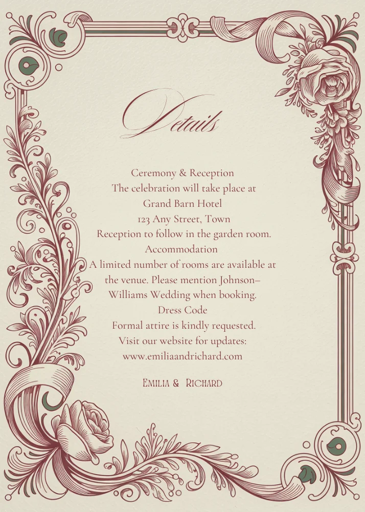Anne Elliot Quiet Romance Regency Wedding Invitation Suite | Instant Download product image (5)