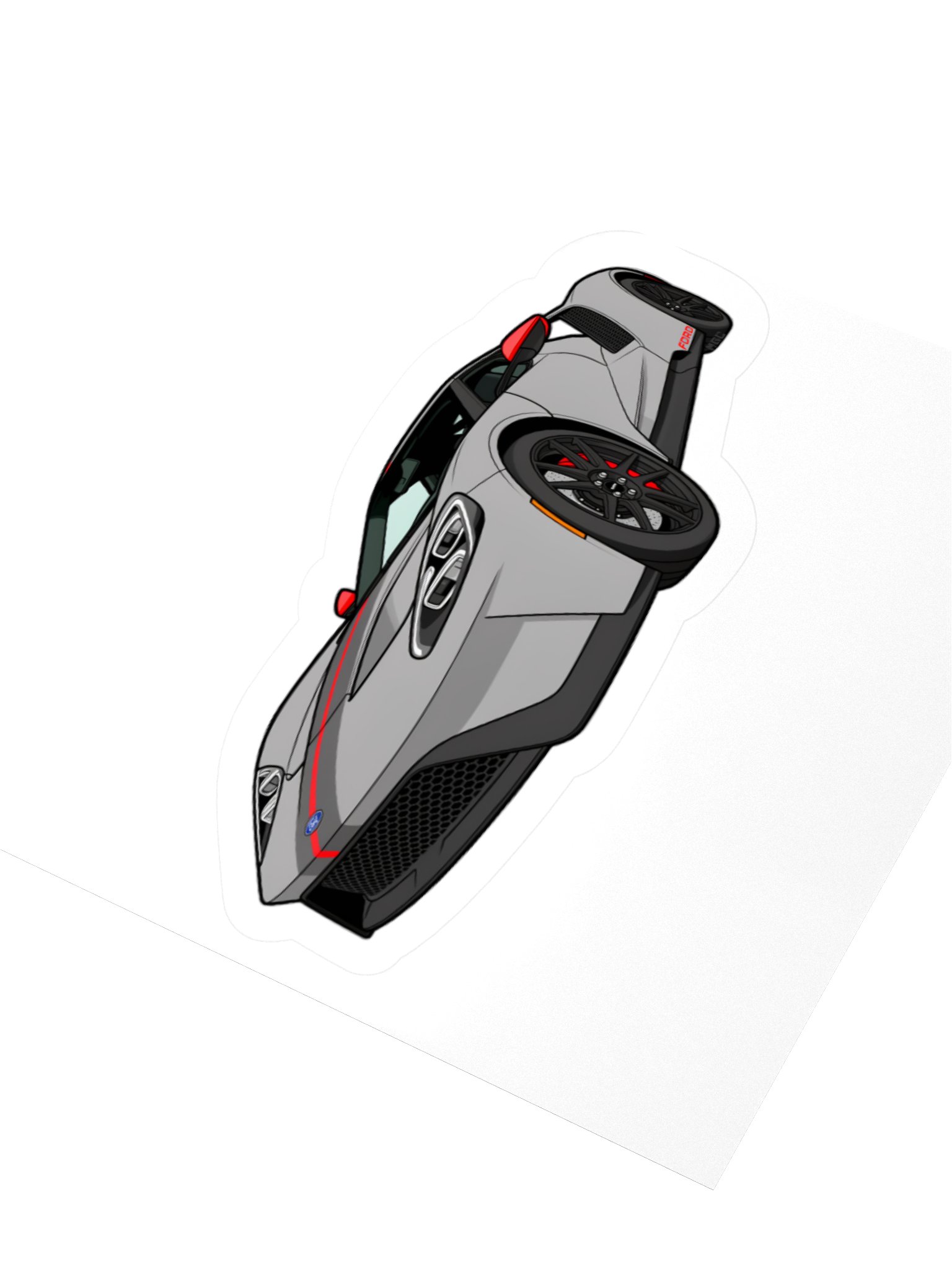 Grey Ford GT Carbon Series Sticker (Retro, Sketch, Silhouette) product image (7)