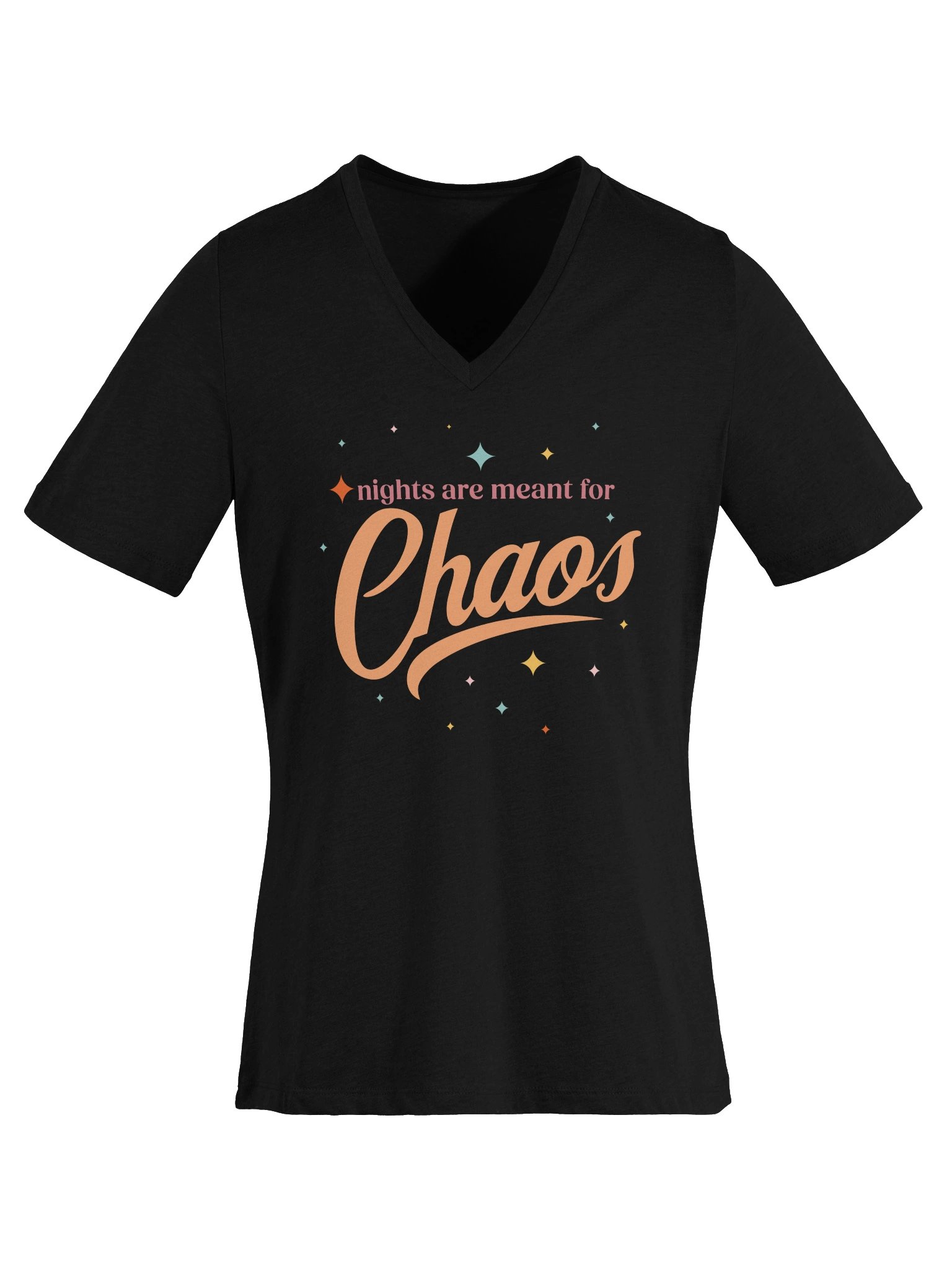 Nights Are For Chaos V-Neck T-shirt (Color) product image (5)