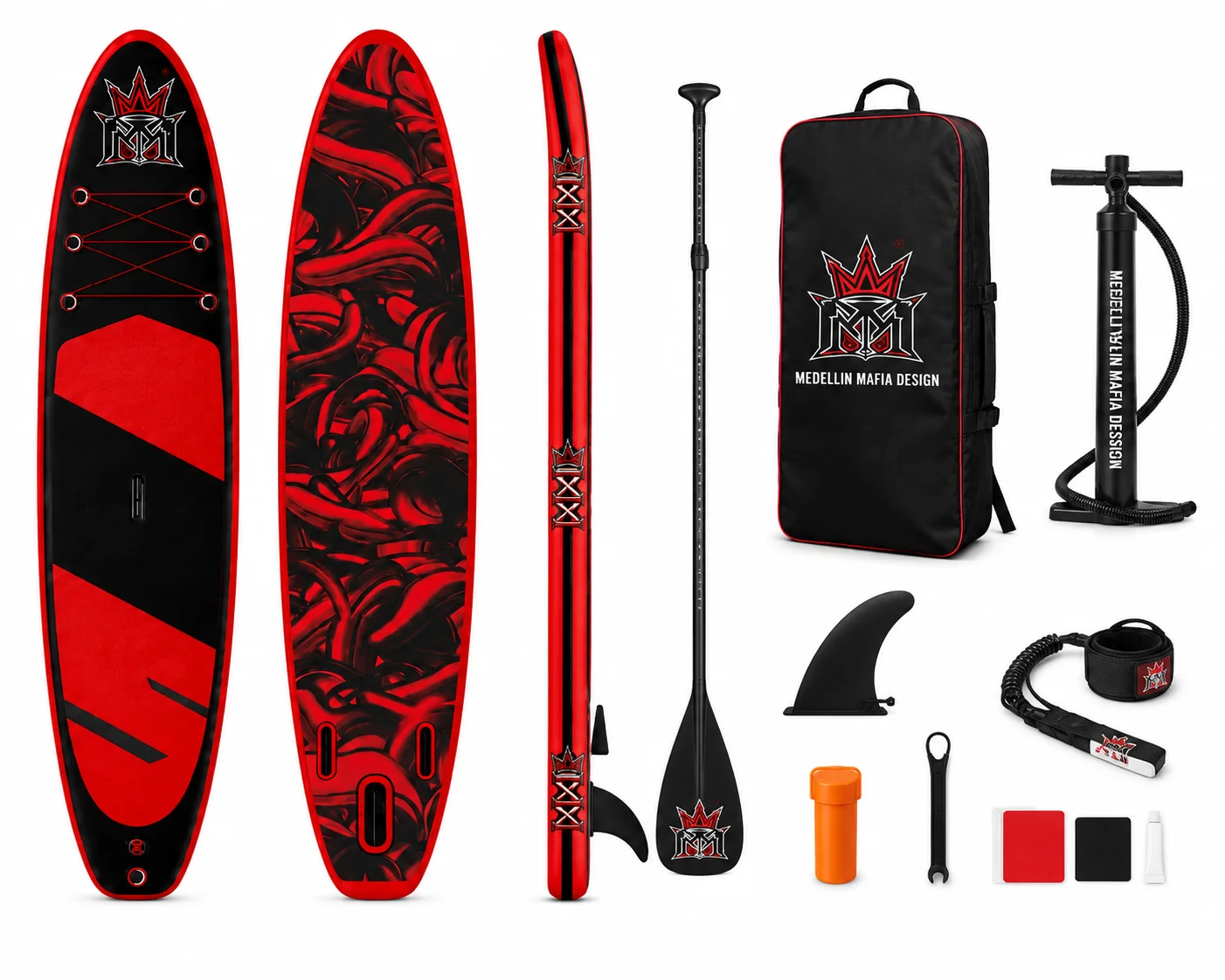MMD 7 ft Custom Red Inflatable Stand Up Paddle Board (SUP) product image (4)