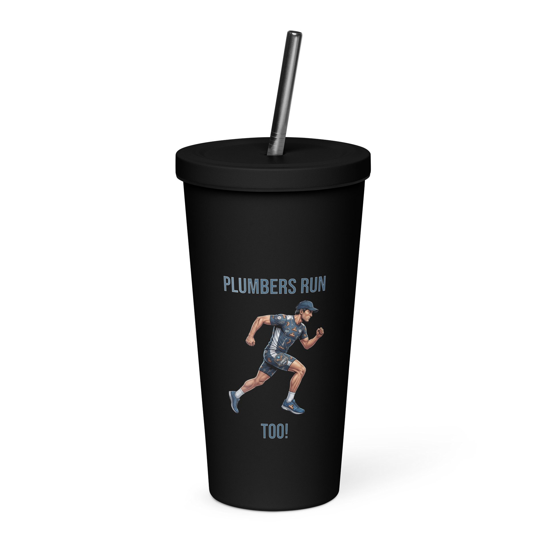 Plumber Athlete Tumbler with Straw | Mens Running Edition product image (3)