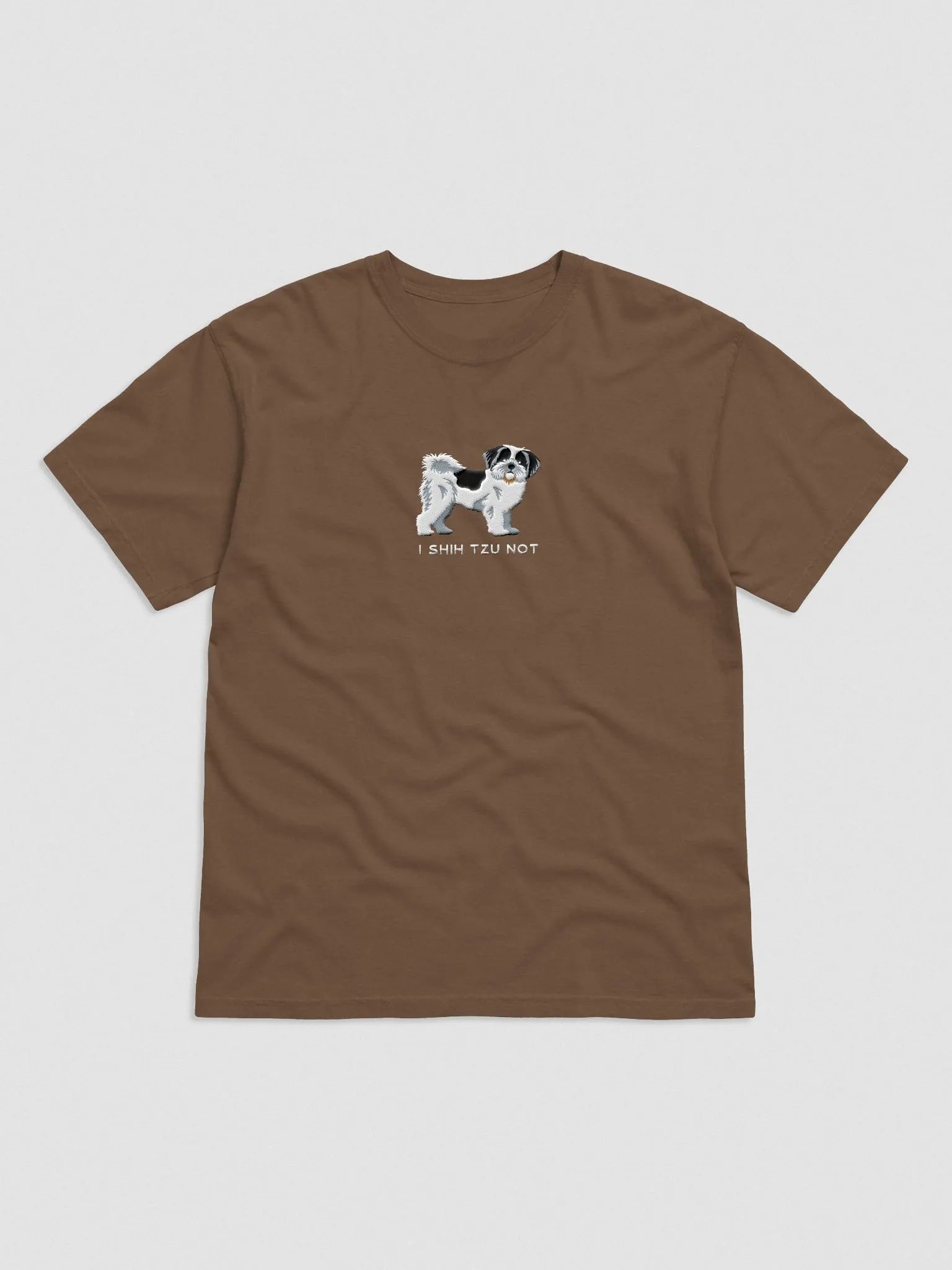 I Shih Tzu Not T-Shirt(Embroidered) of a Shih Tzu(Black & White) product image (4)
