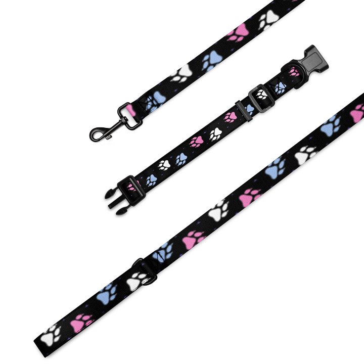 LZ Trans Wolf Paw Leash & Collar - Black product image (1)