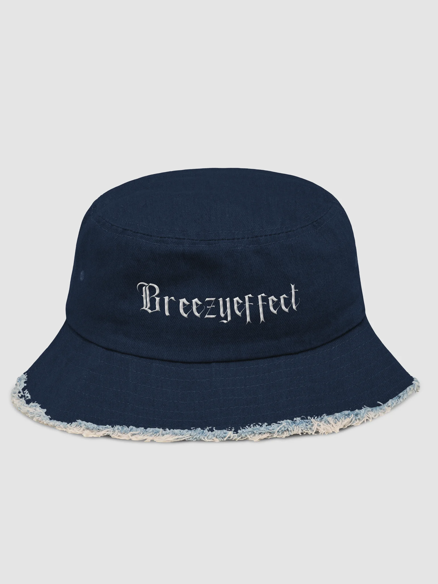 BreezyEffect Gothic Wordmark Denim Bucket Hat product image (1)