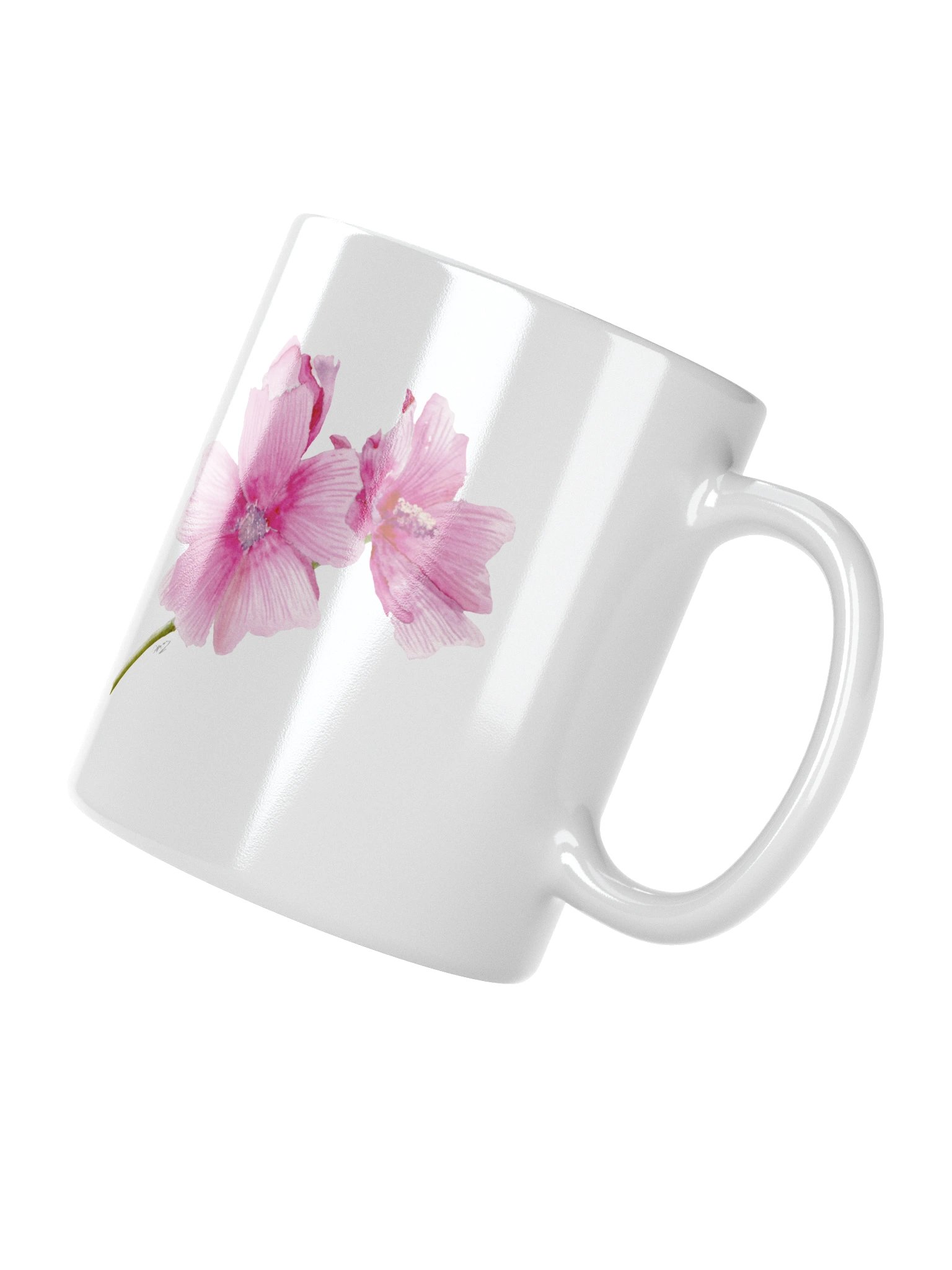 Floral Elegance White Glossy Mug product image (2)