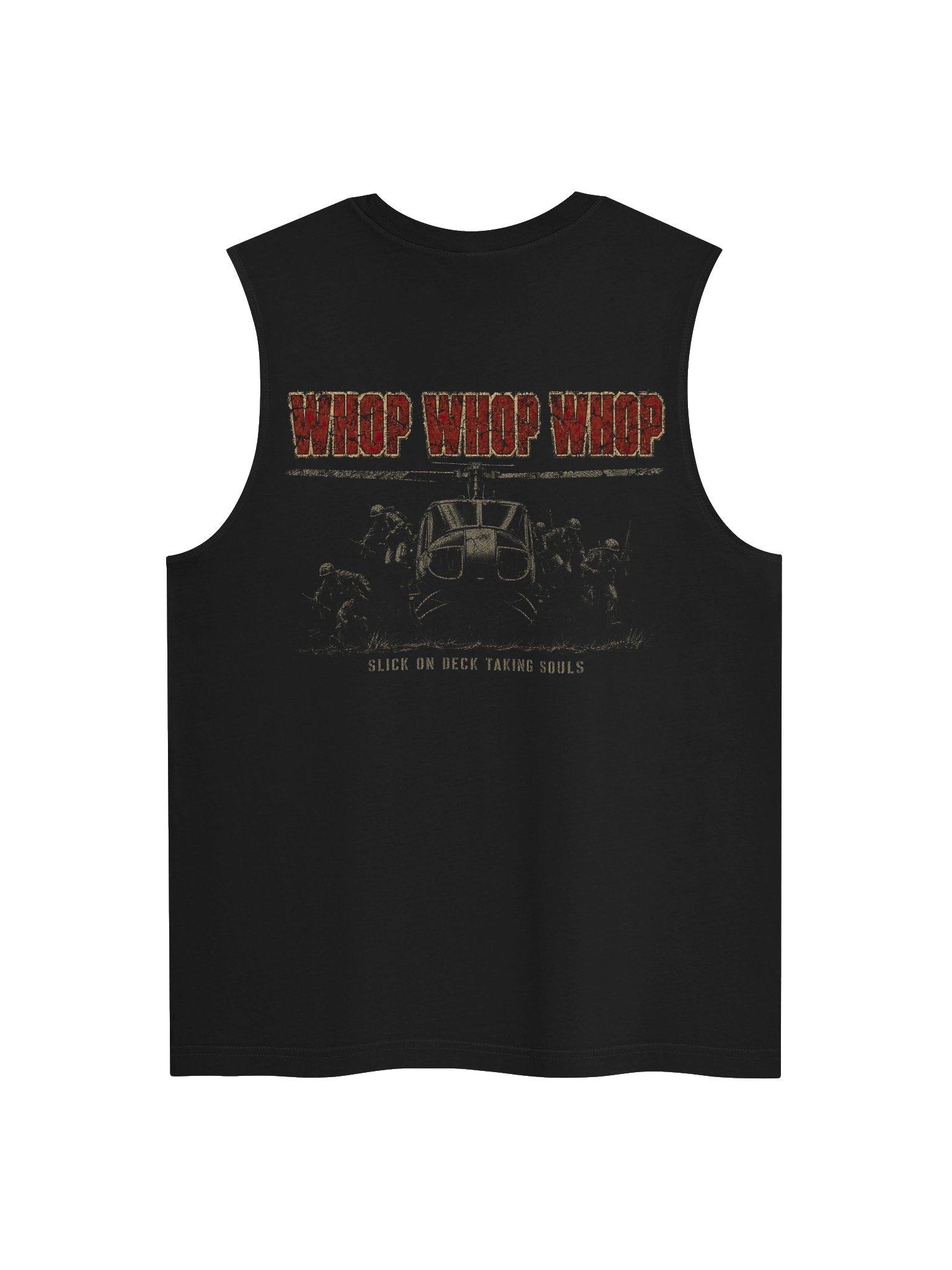 WHOP WHOP WHOP | UH-1 Huey Door Gunner Muscle Tank | Vietnam Air Cav Military Metal Graphic product image (1)