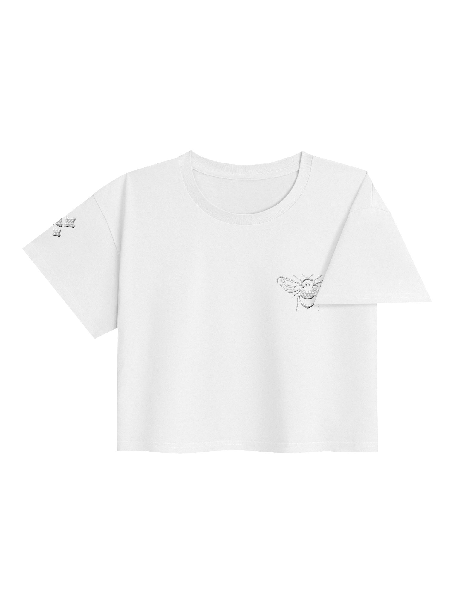 [embroidered] bee logo cropped tee - white product image (4)