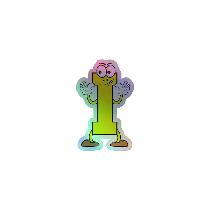 I Holographic Cartoon Character Sticker product image (1)
