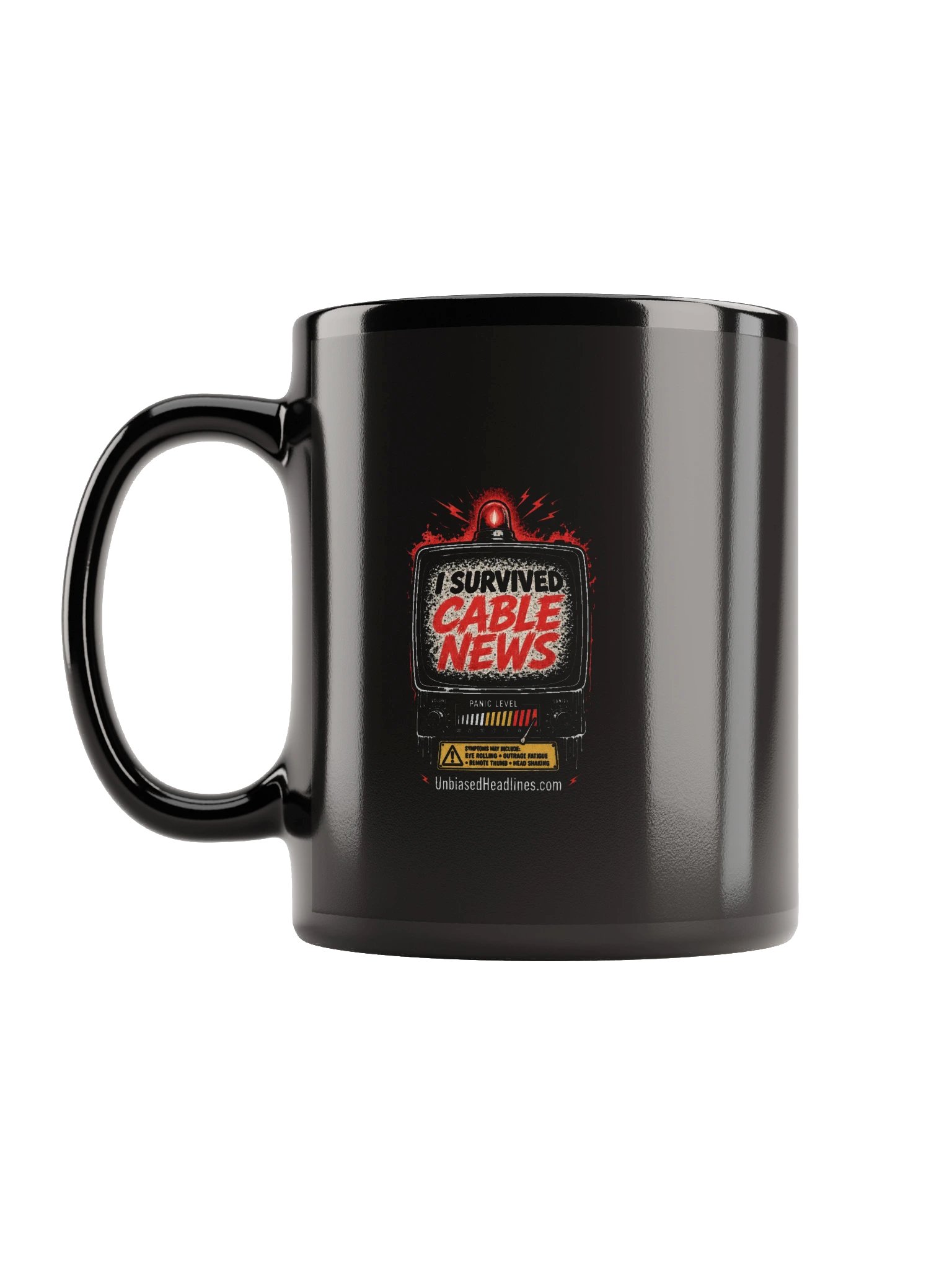 I Survived Cable News TV Panic-Meter Black Mug product image (7)