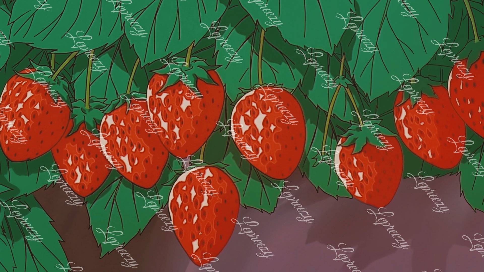 Lepreezy's Illustration Digital Wallpaper (Vintage Strawberries) product image (1)