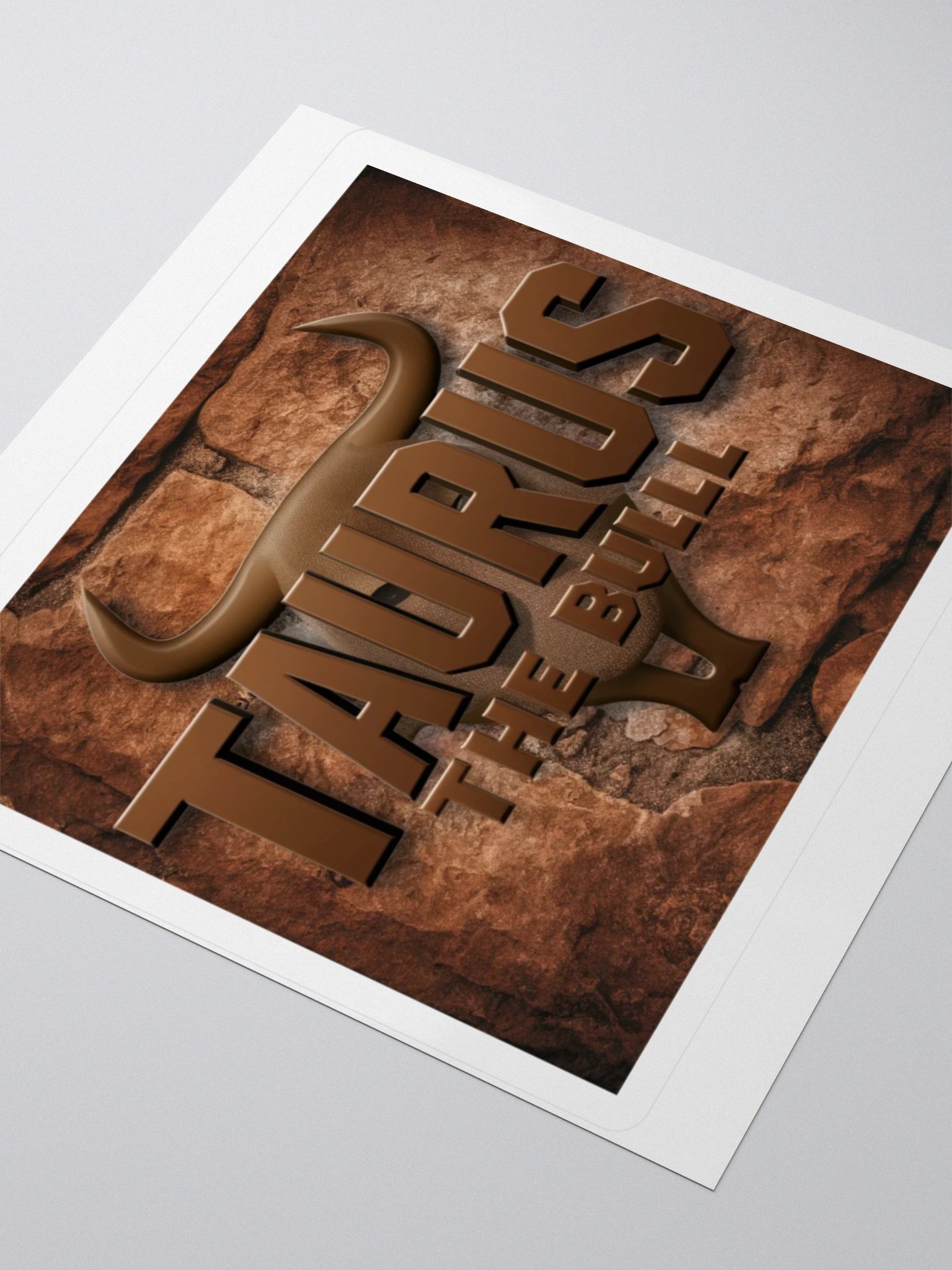 Taurus Zodiac Sticker - Bull Horns on Stone - Durable Vinyl product image (7)