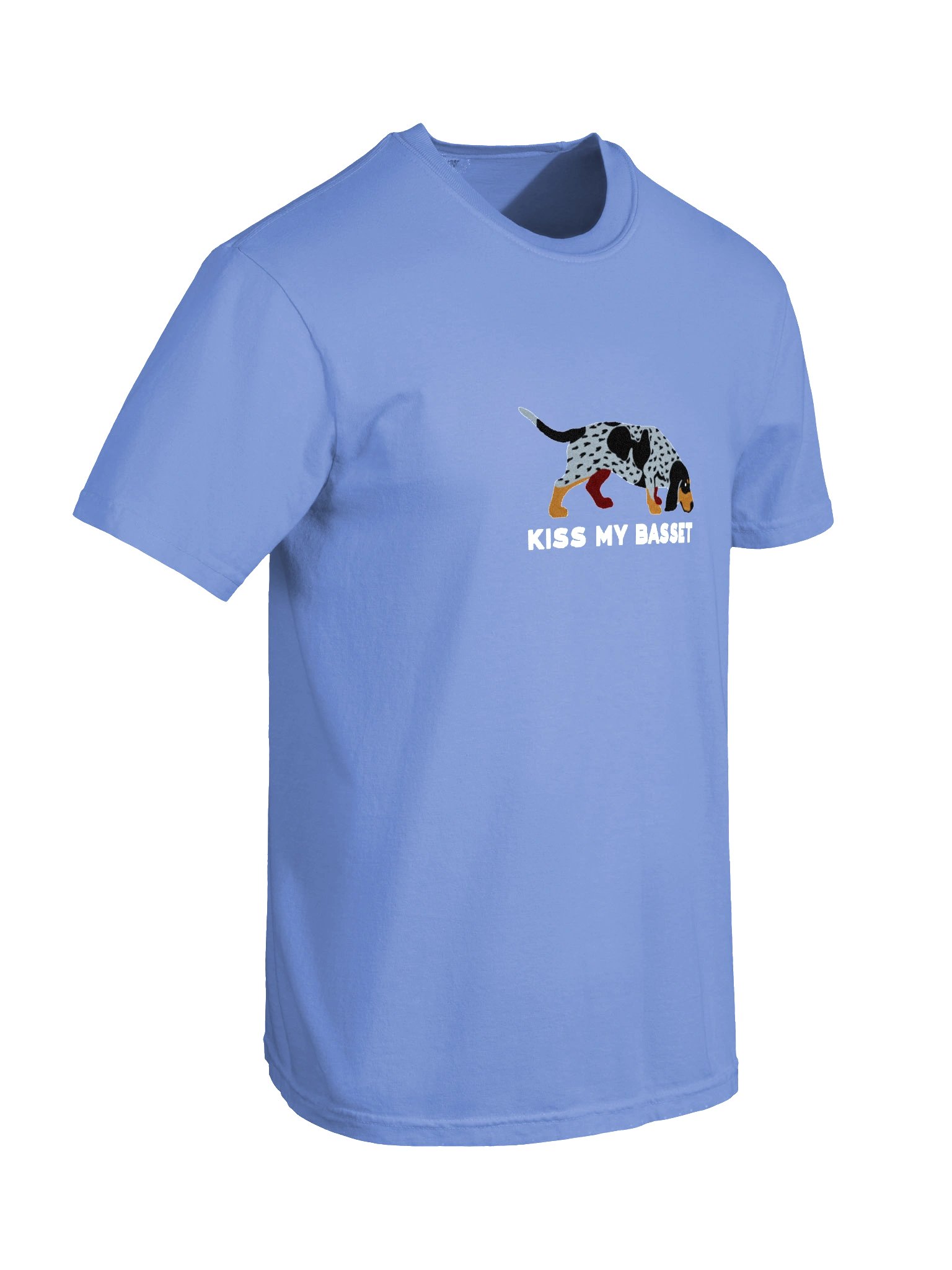 Kiss My Basset T-Shirt(Embroidered) of a Basset Bleu de Gascogne(Bluetick) product image (11)