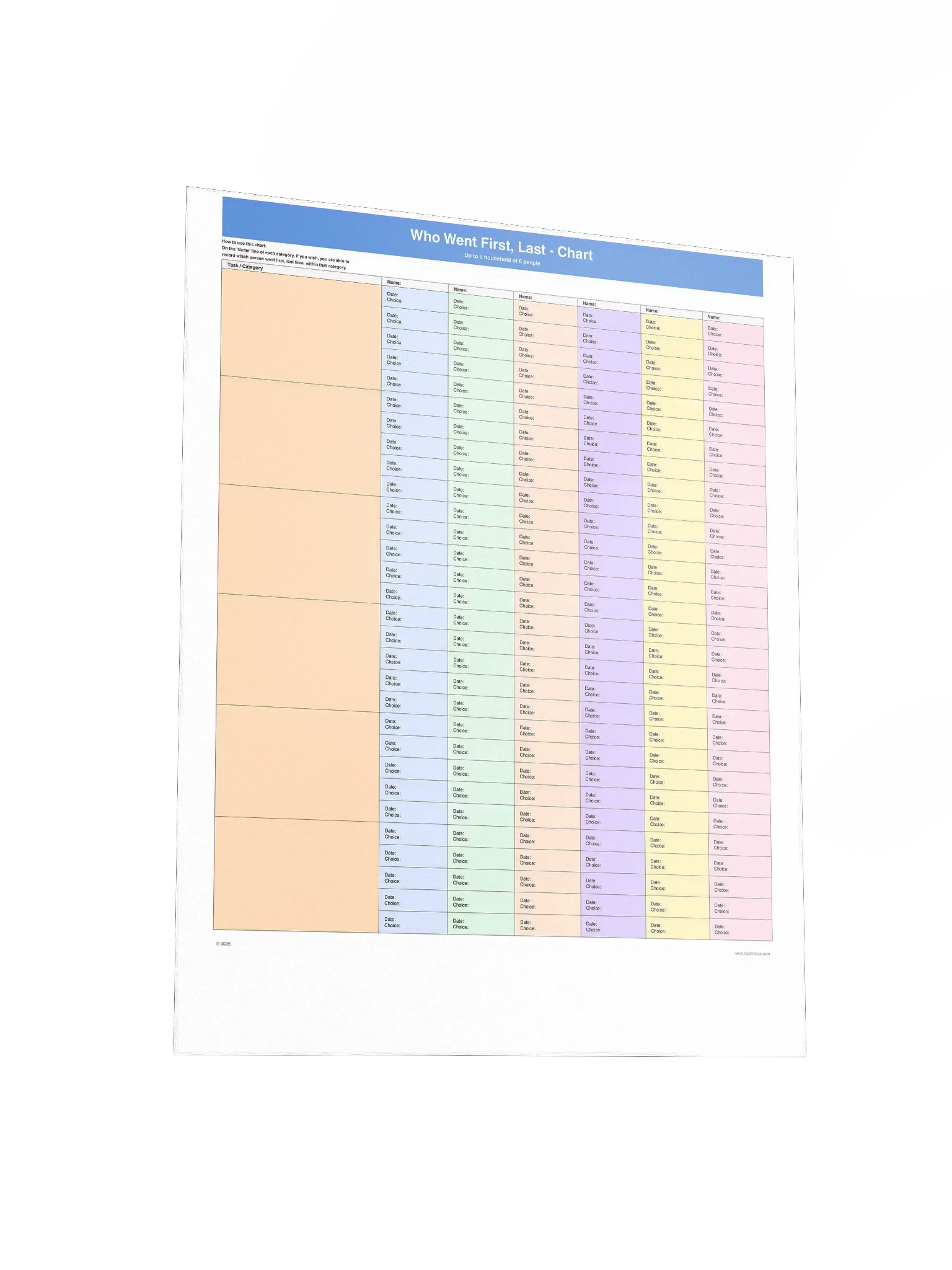 Who Went First Last Chart product image (4)