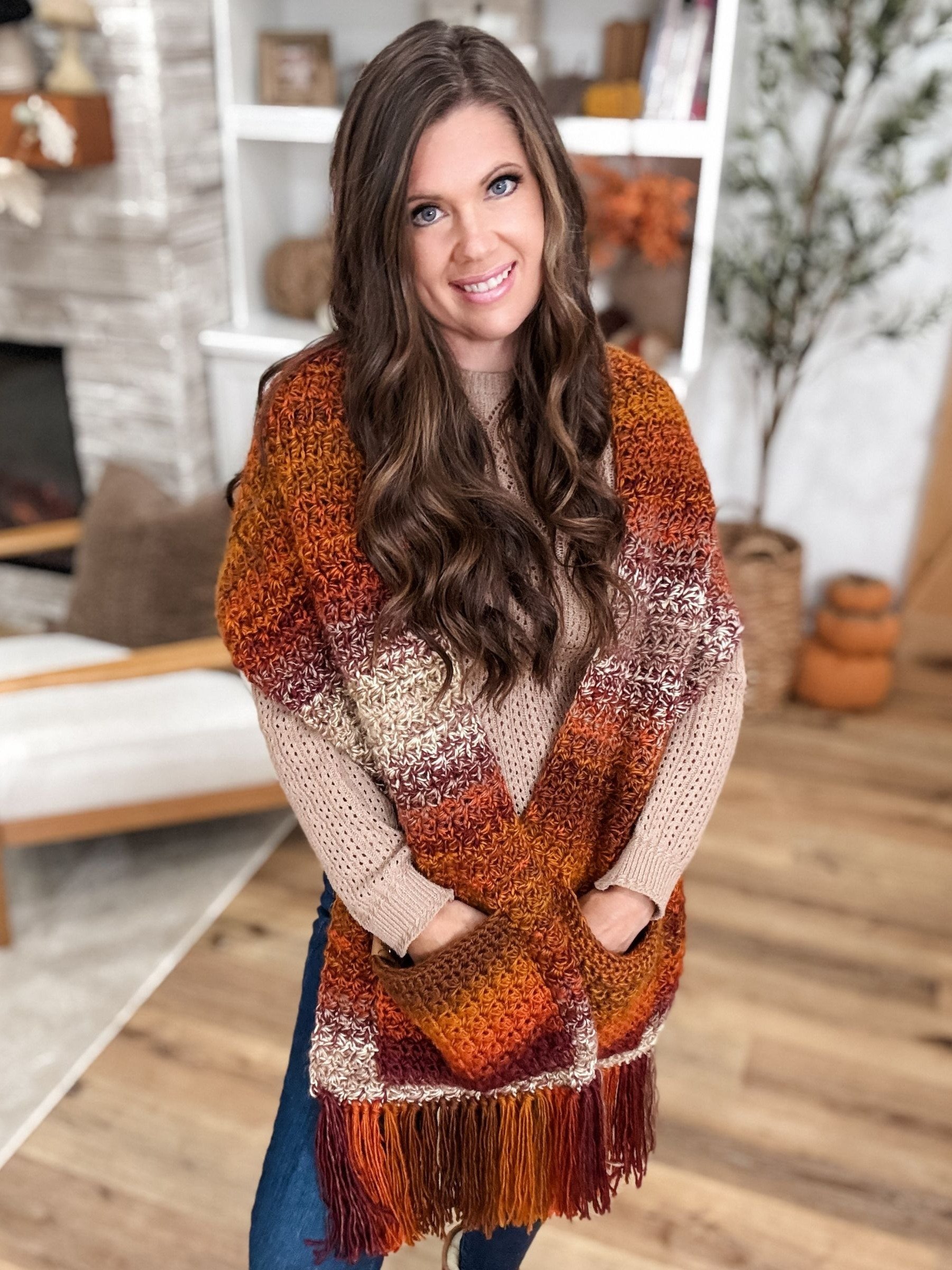 Chunky Suzette Pocket Shawl Crochet Pattern product image (2)