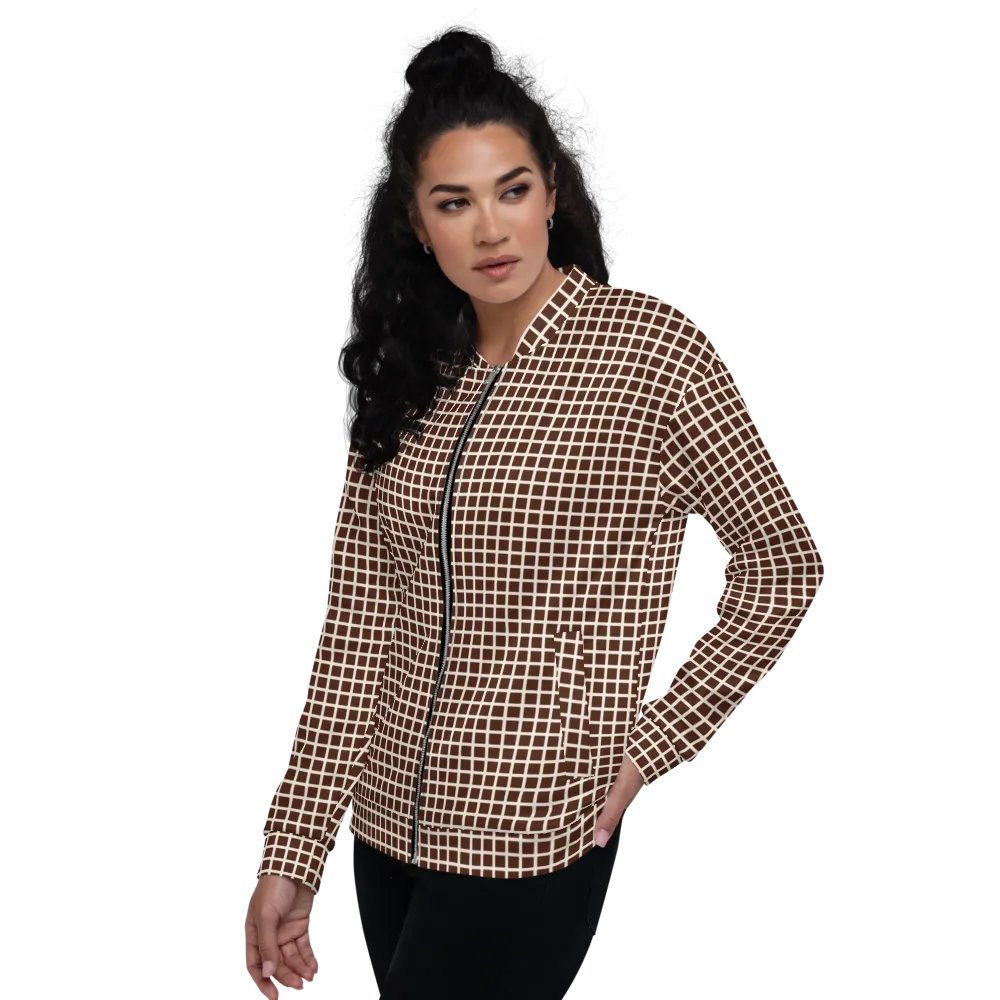 Graph Check Brown and Cream Bomber Jacket product image (5)