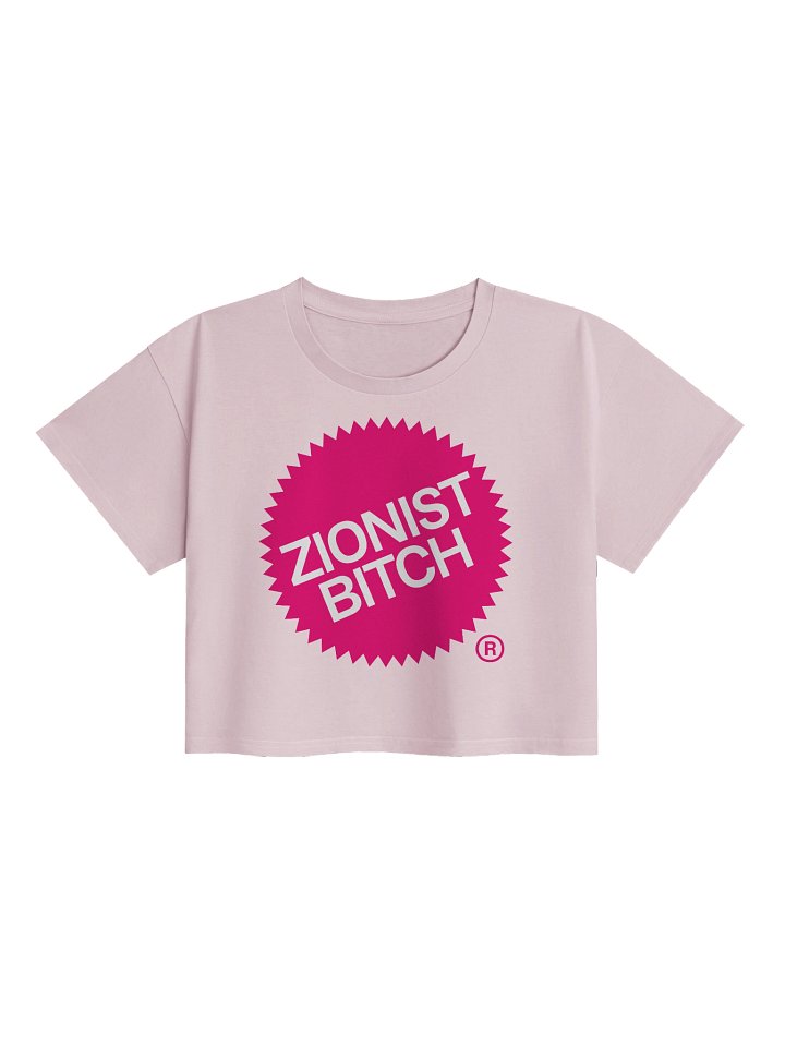 Zionist Bitch Label Crop Tee (Pink) product image (1)