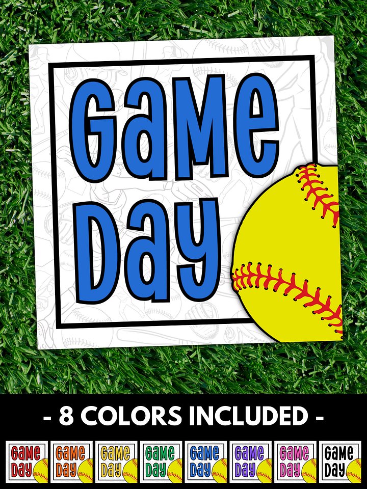 Softball Game Day Gift Tags - 8 Colors Included product image (1)