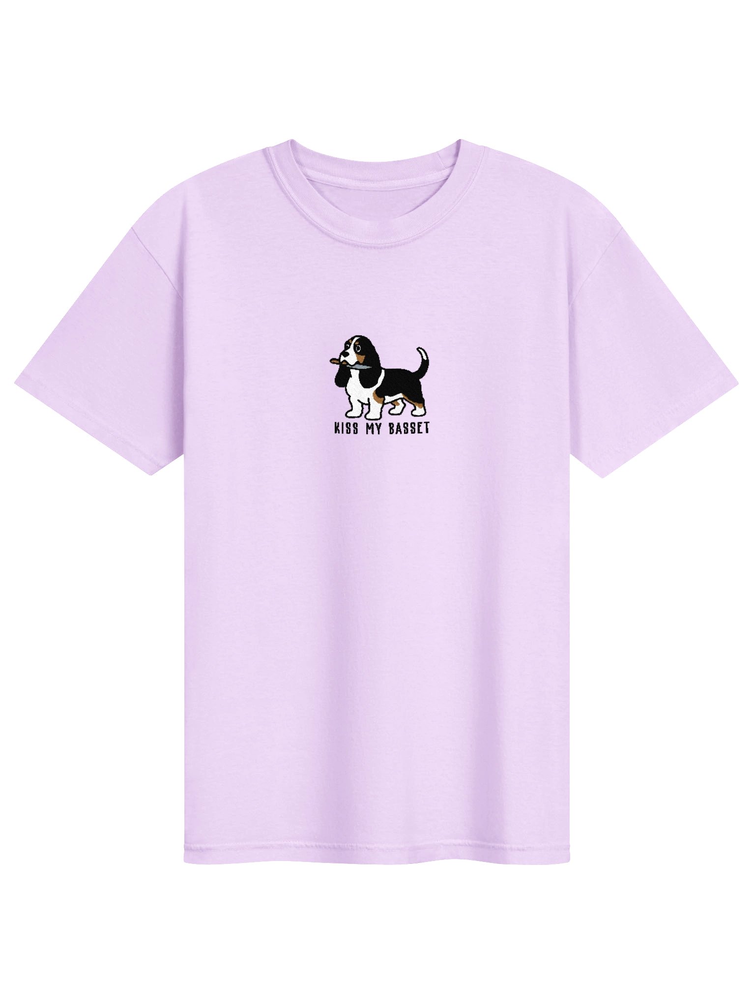 Kiss My Basset Funny Chibi-Style Embroidered T-Shirt for Basset Hound(Tricolor) Owners product image (91)