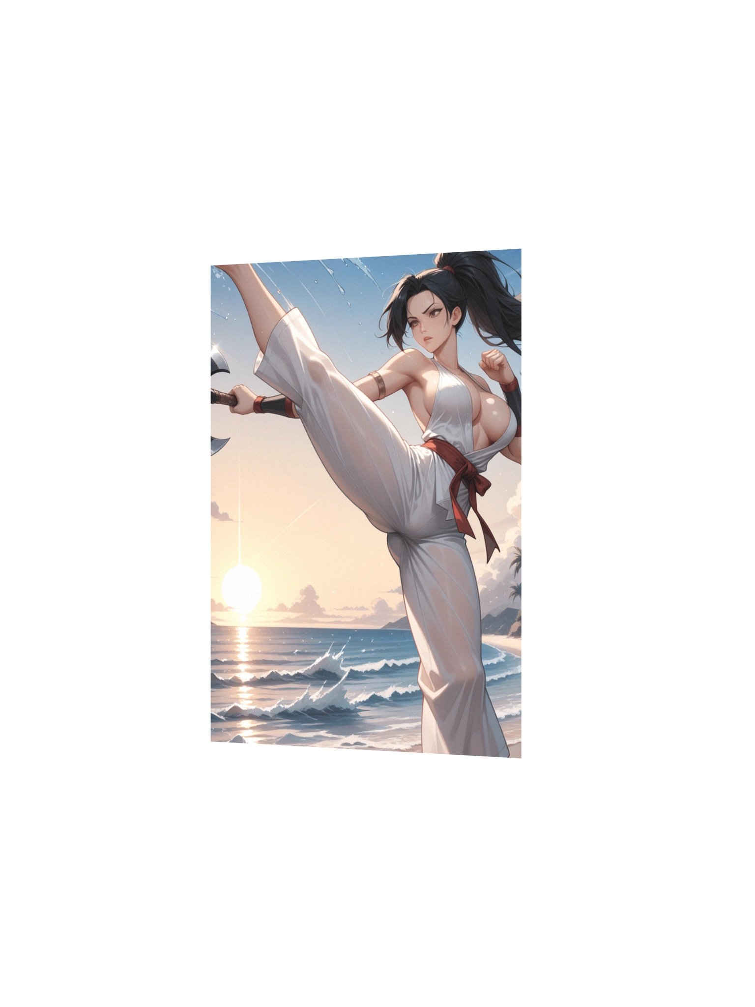 Saia Martial Arts Beach Sunset Anime Art Poster | Museum-Quality Matte Wall Print | animeneax.com product image (12)