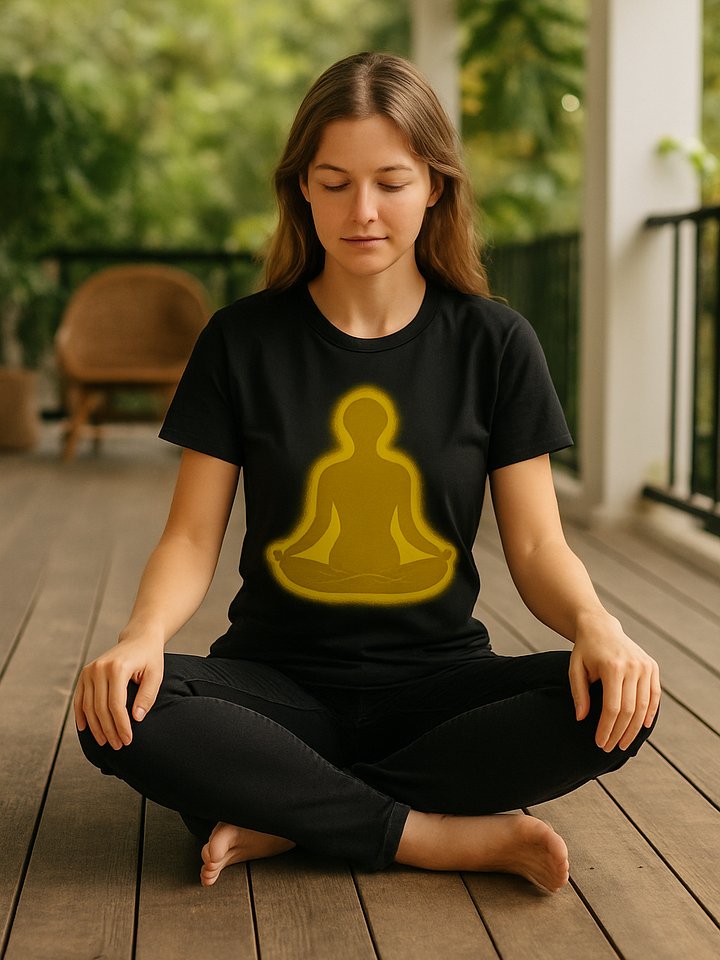 Peace in Practice – Golden Meditation Silhouette Tee | Black product image (2)