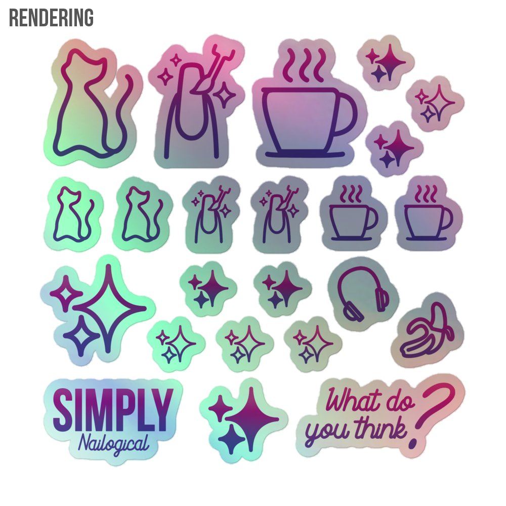 Simply Neon Lines Holographic Stickers product image (4)