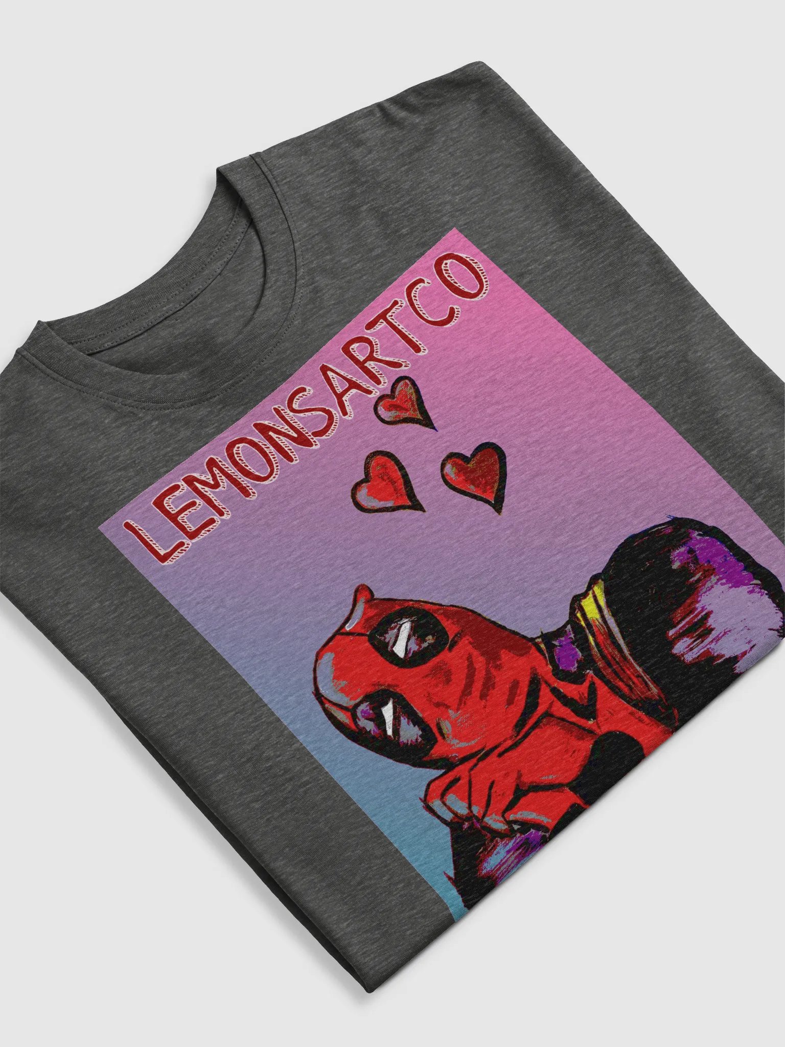 Deadpool Hearts Blue2Pink T-Shirt Men's Tee product image (5)