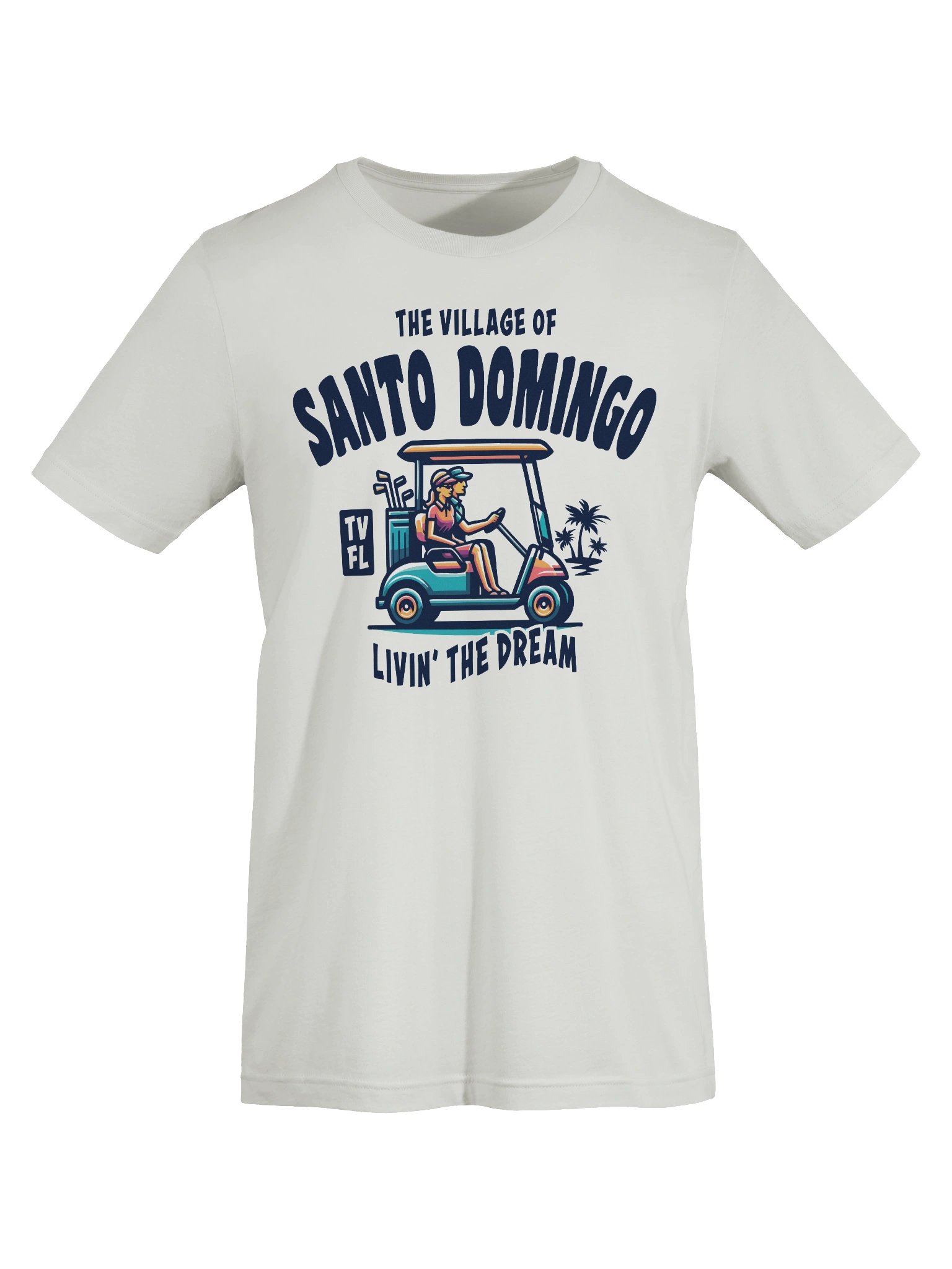 The Village of Santo Domingo TV FL Golf Cart Design T-Shirt product image (57)