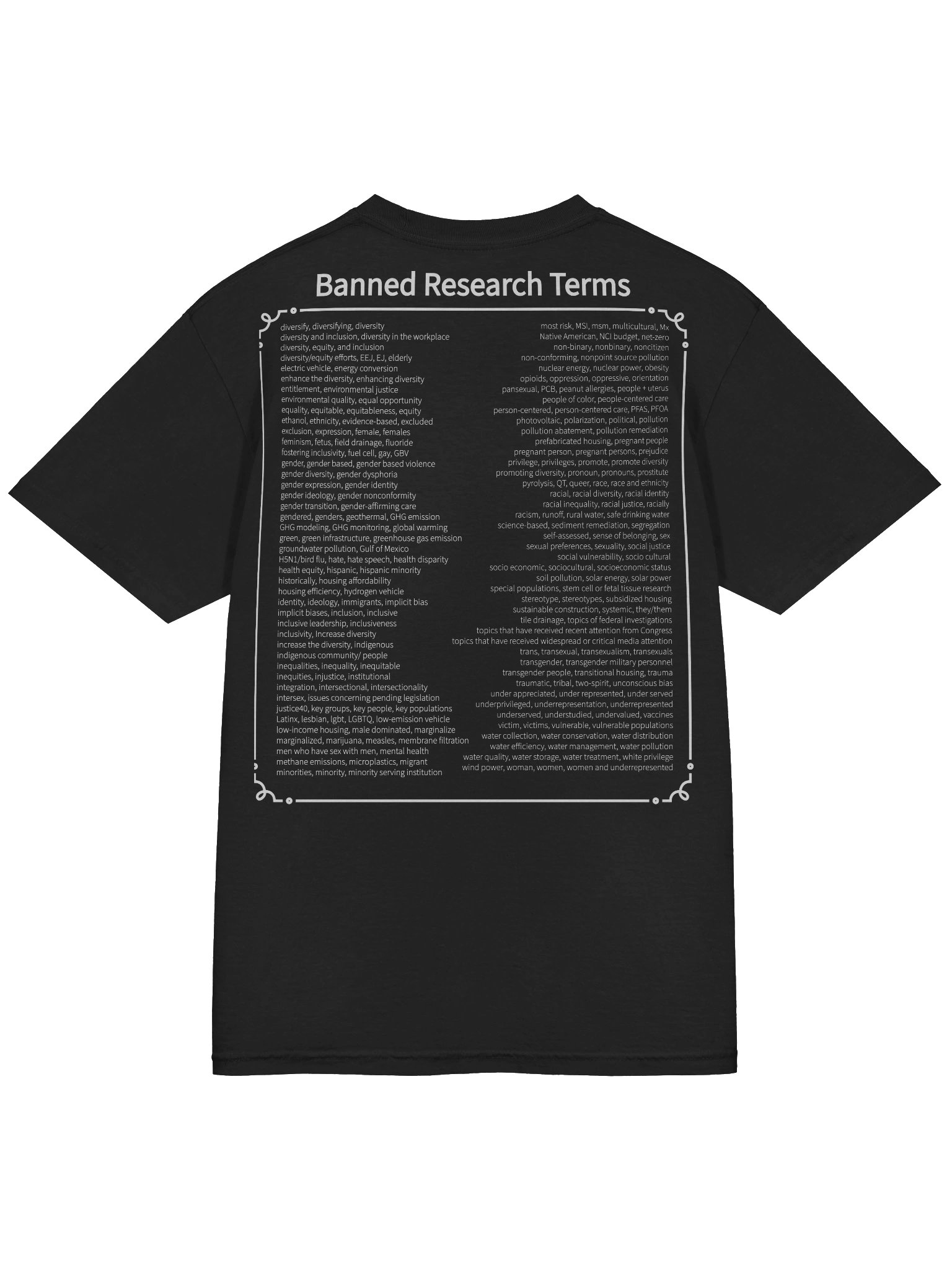 Banned Research Terms t-shirt product image (32)