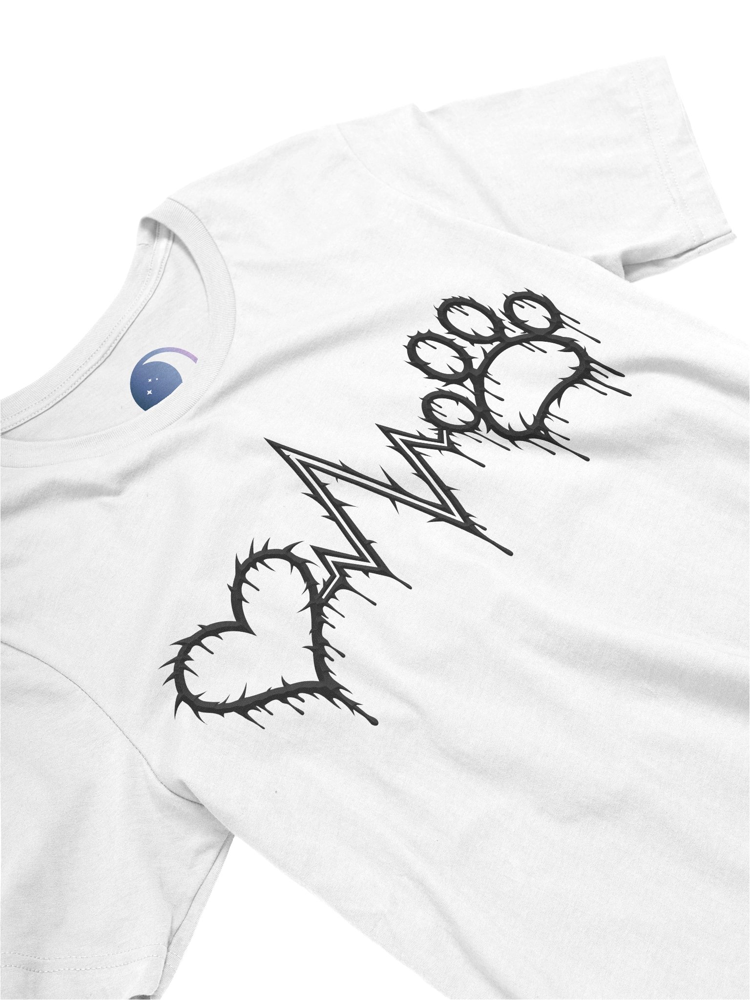 MooMoo Heart-Paw Tee (Black Metal Outline) product image (3)