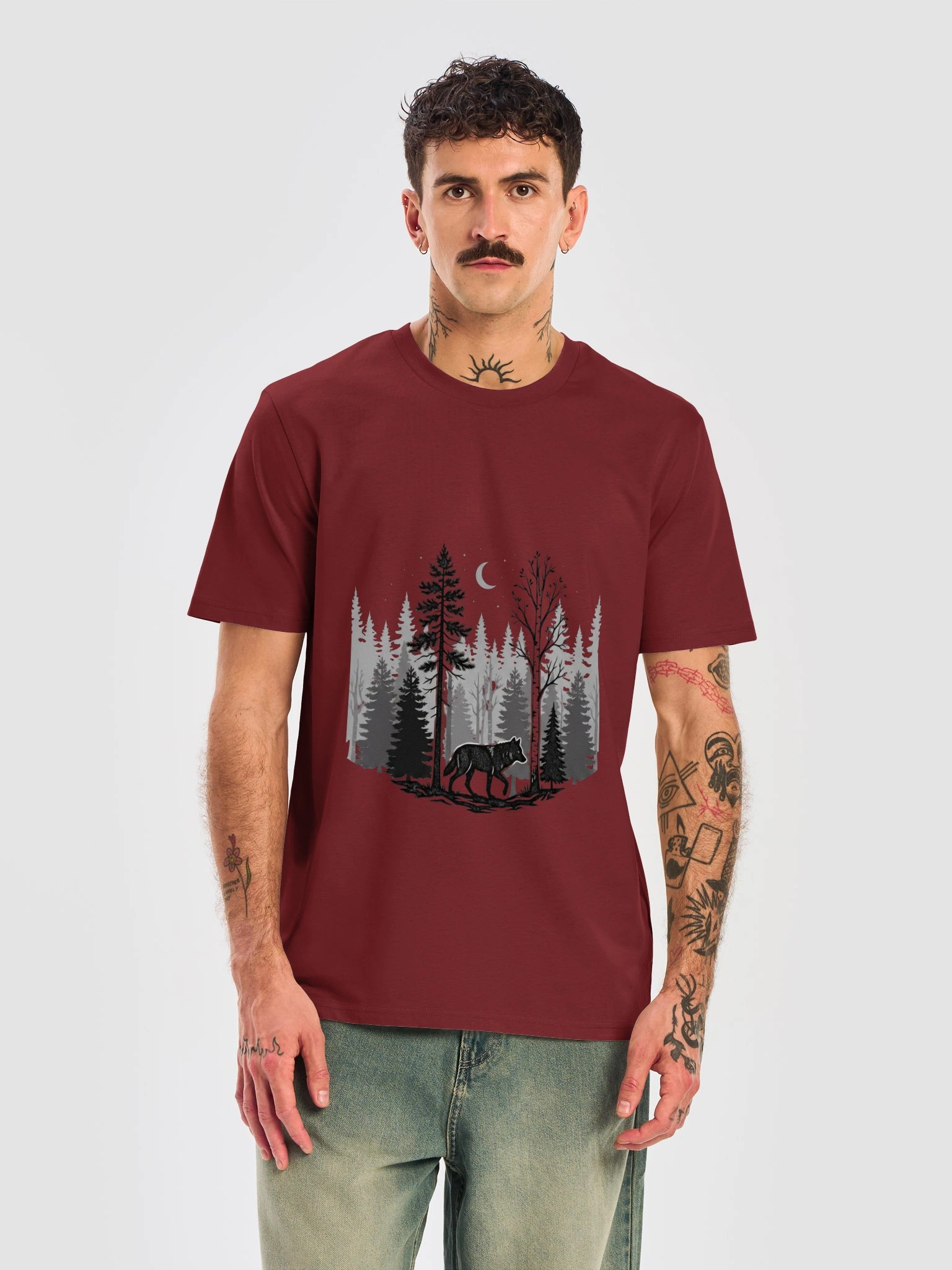 Midnight Forest Wolf T-Shirt product image (21)