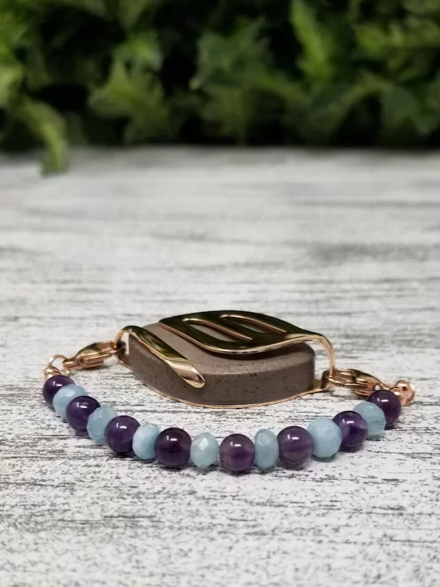 Inner Peace Bracelet | Amethyst & Aquamarine | Handmade Accessory for Bellabeat Leaf Urban & Ivy product image (1)