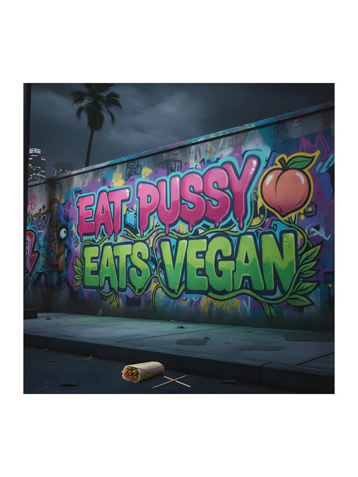 Eat Pussy its Vegan Night Graffiti Stickers product image (2)