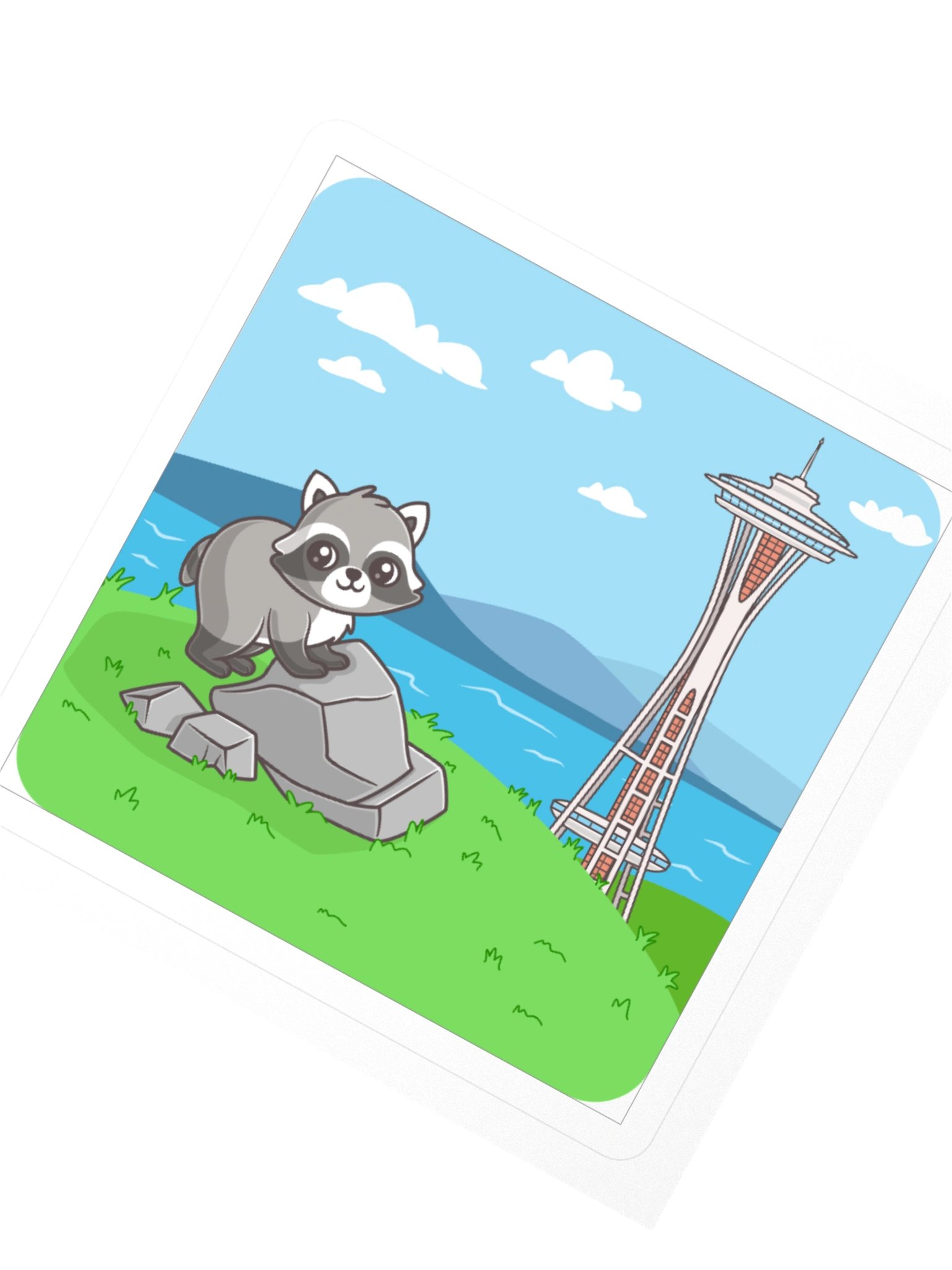 Seattle's Cutest Raccoon at the Space Needle Sticker product image (2)