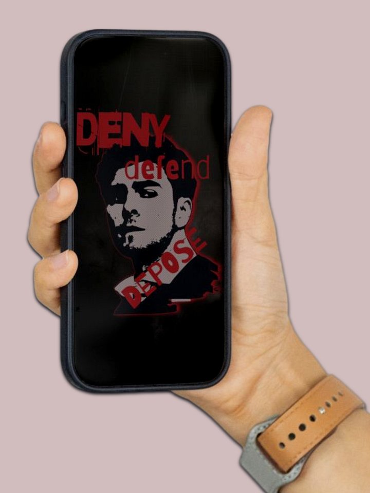 Luigi Mangione Deny Defend Depose Mobile Wallpaper Black product image (2)